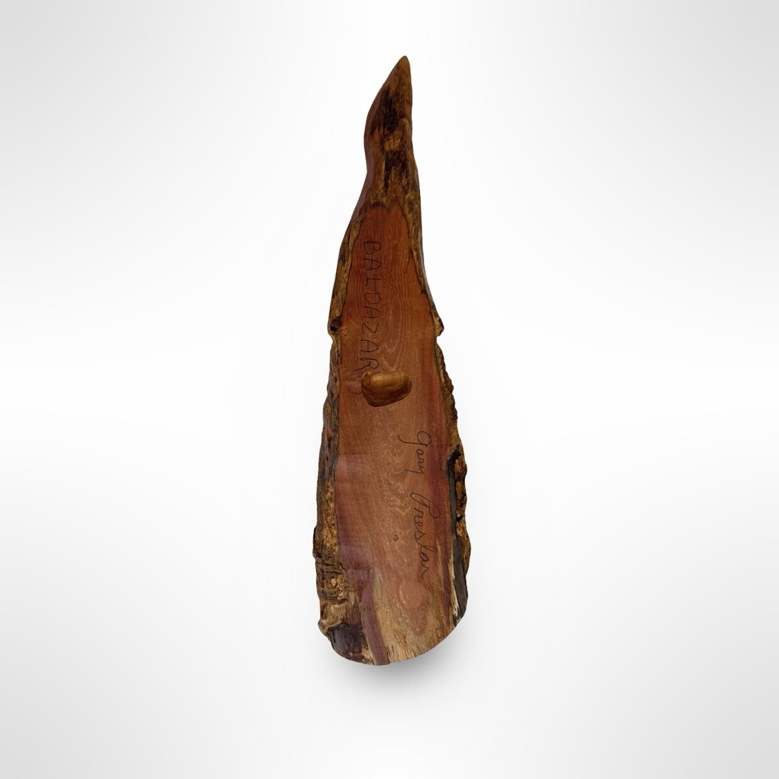 Hand Carved Wood Spirit Gnome Forest Man Face Wall Hanging Artist Signed - Thumbnail 3