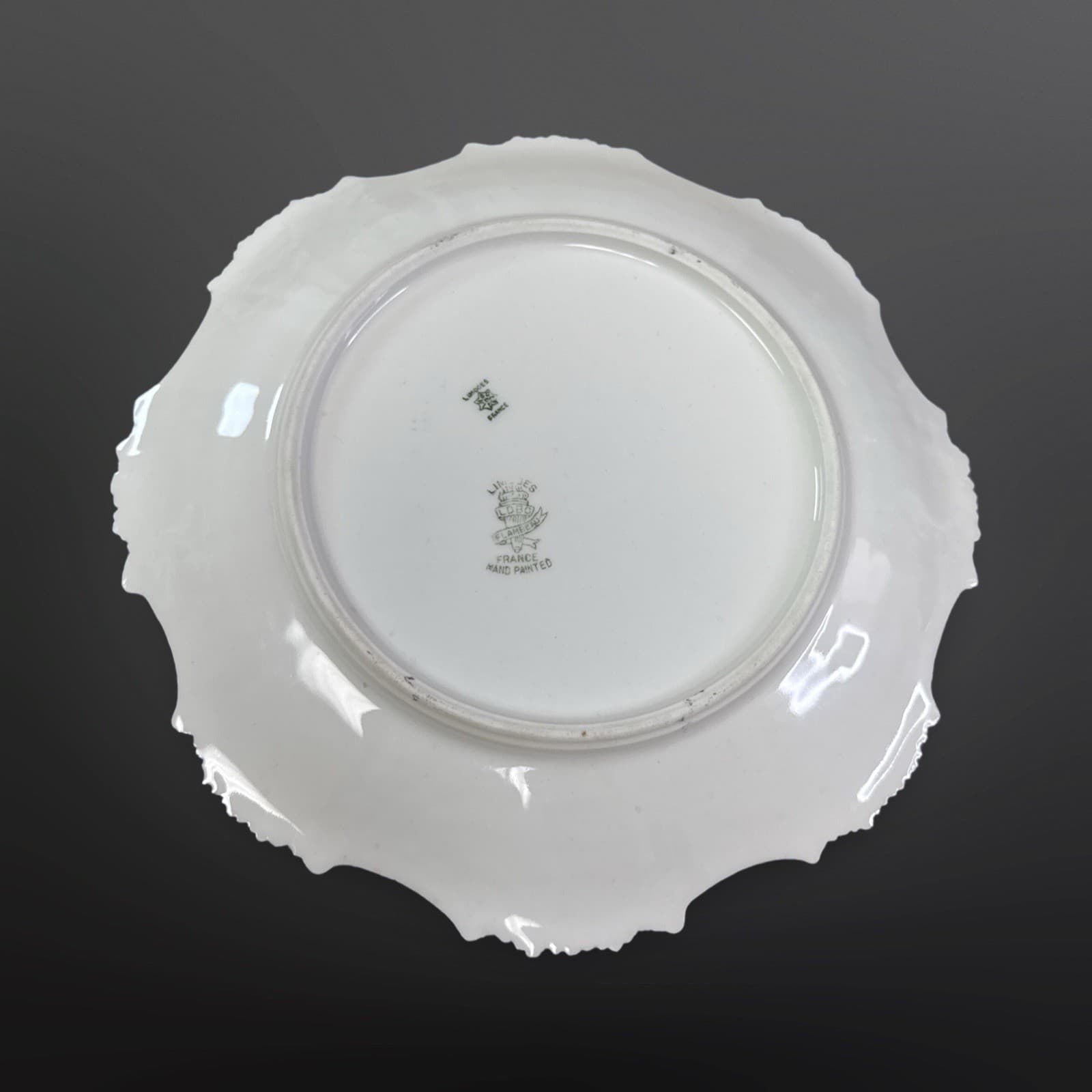Antique LDBC Flambeau Limoges France Hand Painted Florals Plate Signed Bay - Thumbnail 6