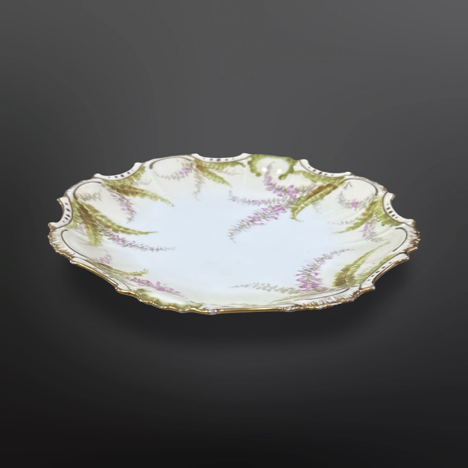 Antique LDBC Flambeau Limoges France Hand Painted Florals Plate Signed Bay - Thumbnail 3