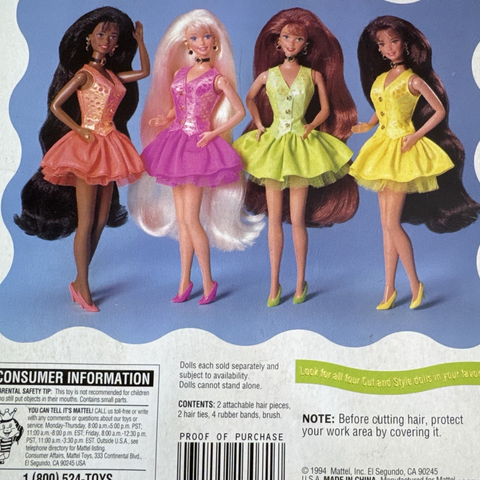 1994 Barbie Doll Cut & Style Attachable Hair Refill Auburn/ Red Head Hair Color - Thumbnail 3
