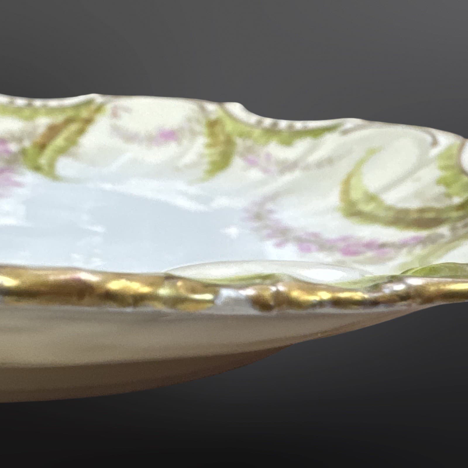 Antique LDBC Flambeau Limoges France Hand Painted Florals Plate Signed Bay - Thumbnail 9