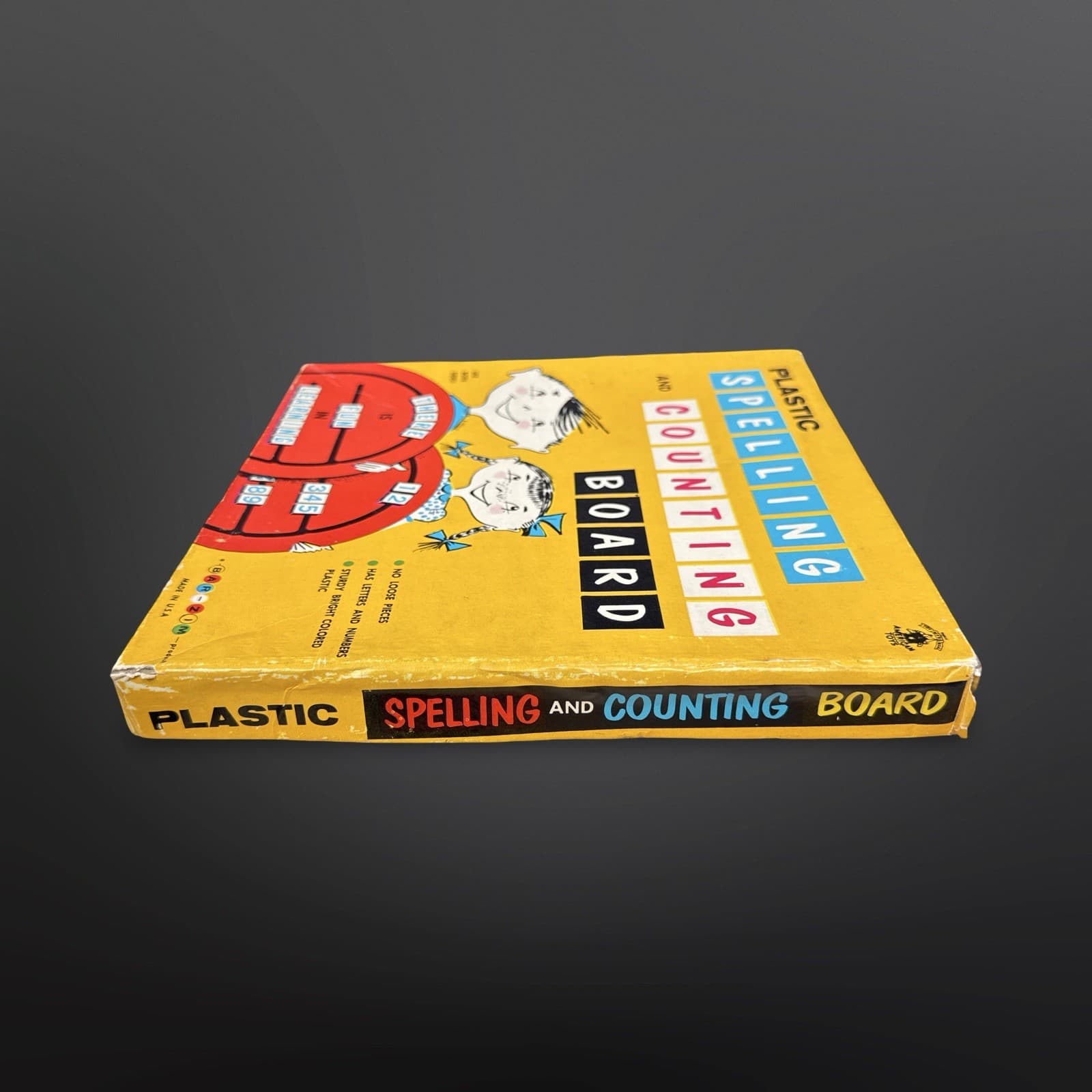 BAR-ZIM Spelling and Counting Board with Wooden Tiles Vintage Learning Toy Game - Thumbnail 7