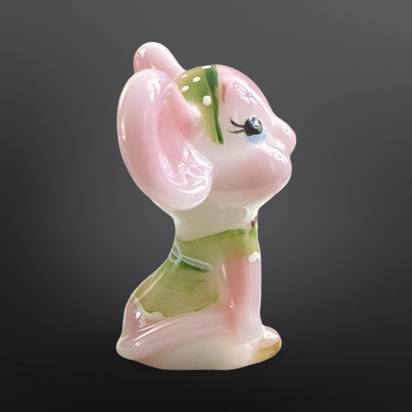 Fenton Glass Hand Painted Rosalene Mouse Figurine Signed S. Stephens - Thumbnail 4