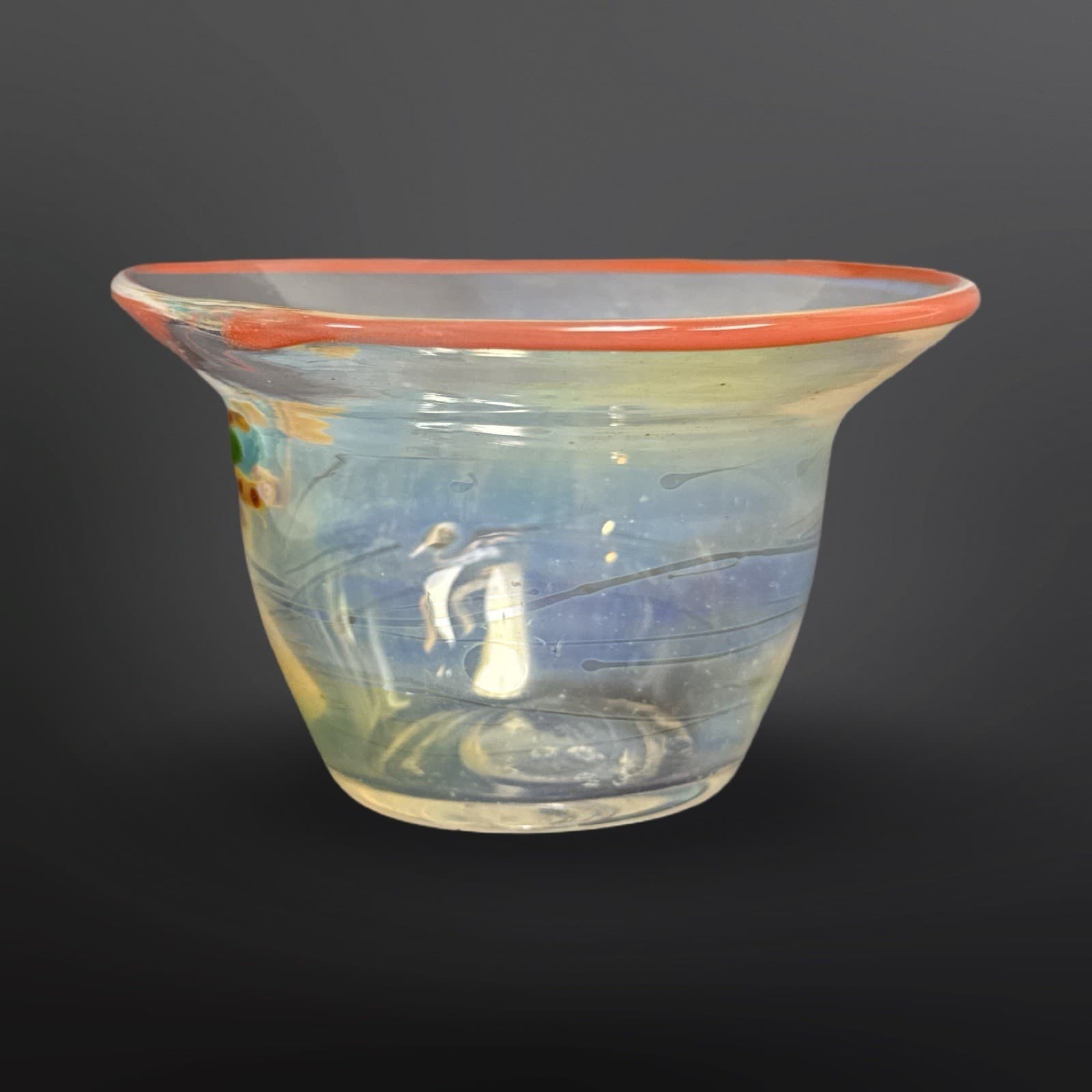 Handblown Glass Small Bowl Sea Turtle Otter Rotolante OT Glass Oregon - Thumbnail 4