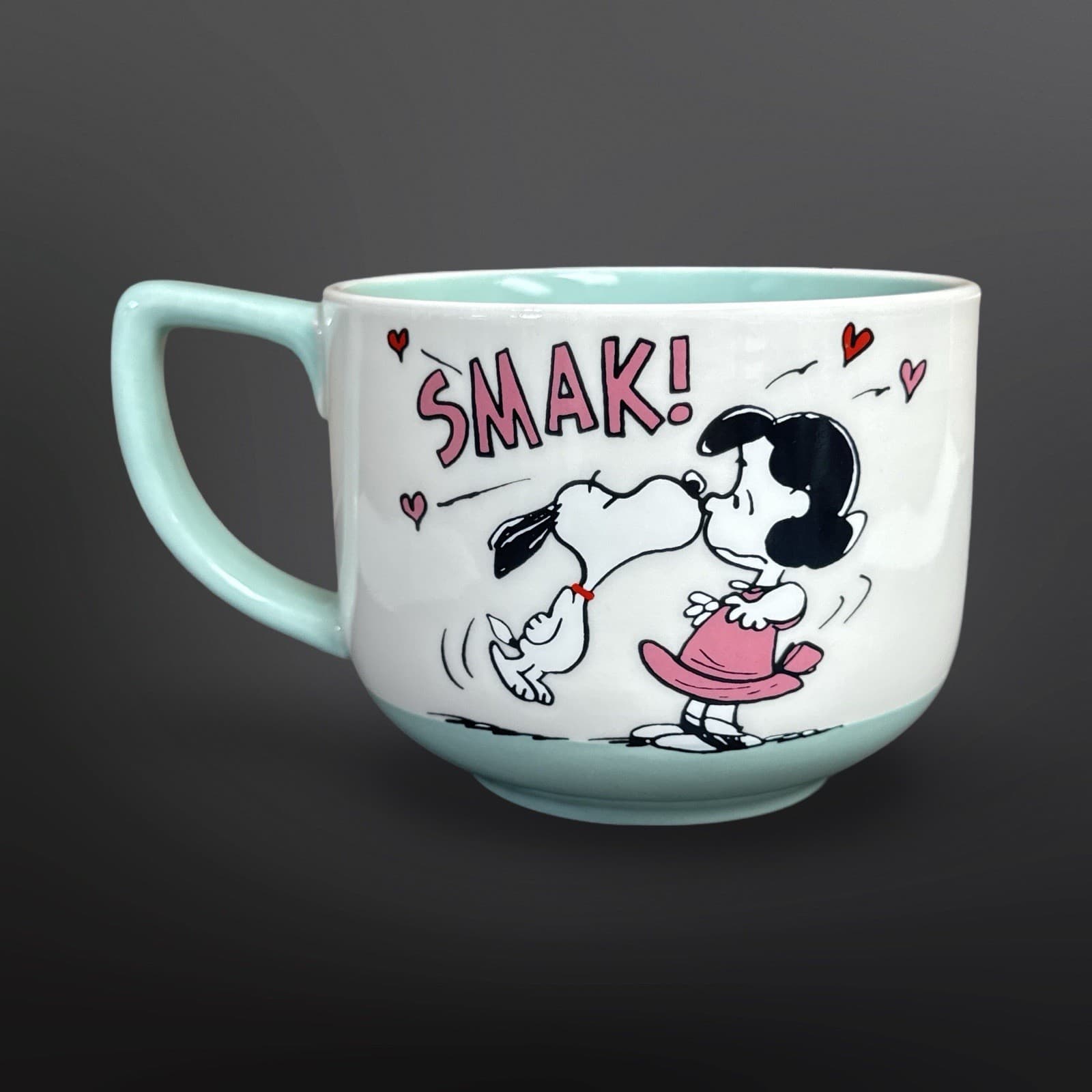 Hallmark Peanuts Snoopy Lucy Kiss Smak Valentines Coffee Mug 2023 Large 20 oz - Thumbnail 3