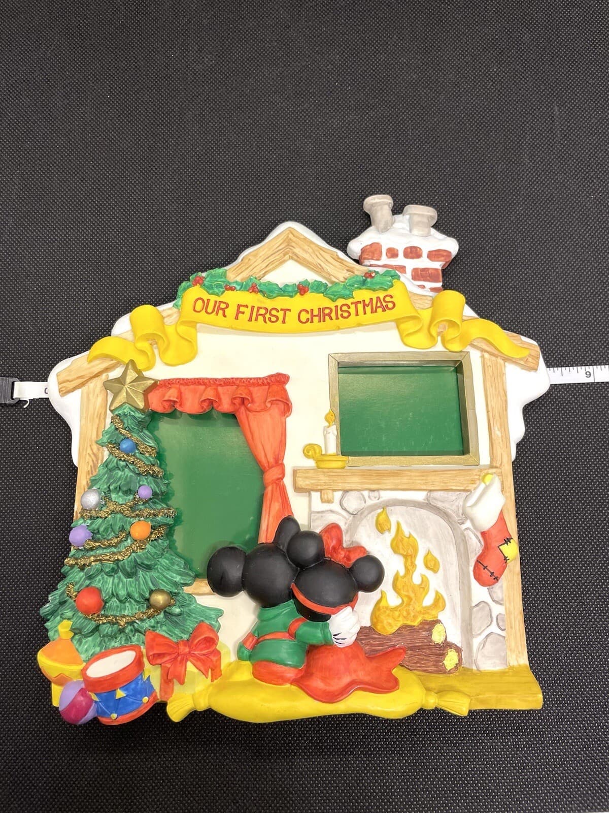 RARE Disney Mickey Minnie 3D Resin Picture Frame Our First Christmas Vintage HTF - Thumbnail 6