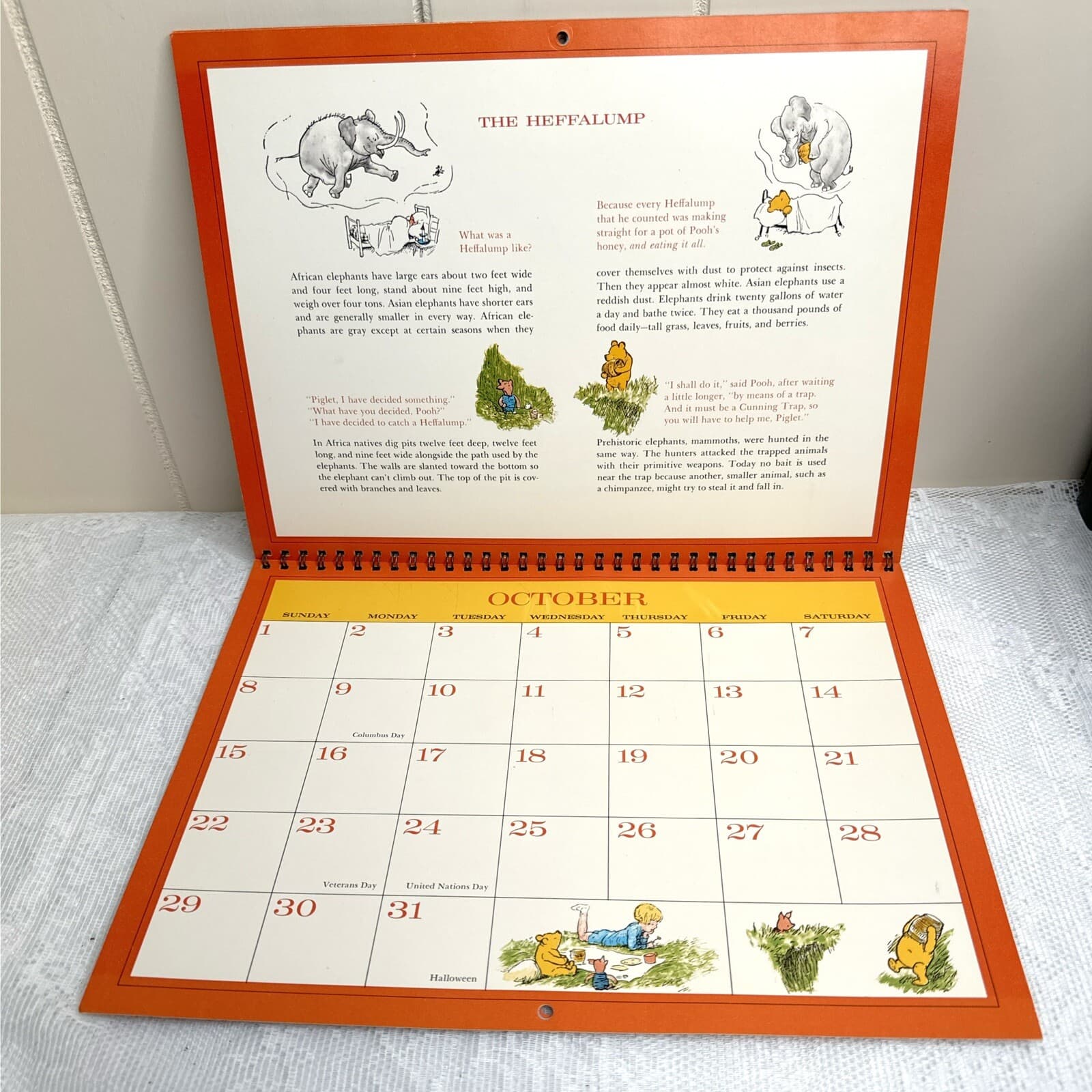 RARE Vintage LEAP YEAR 1972 Winnie-The-Pooh’s Calendar Book - Thumbnail 5