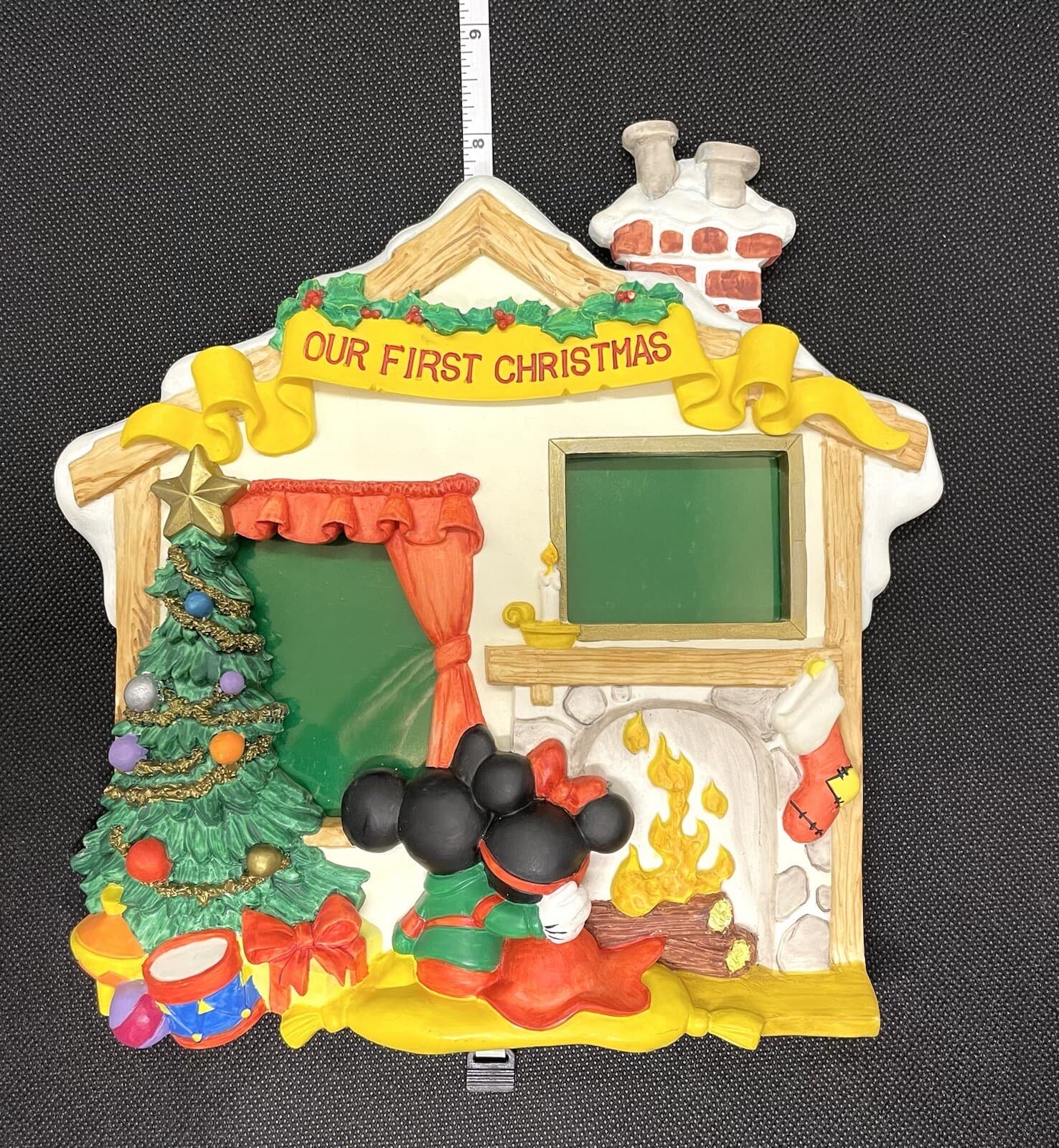 RARE Disney Mickey Minnie 3D Resin Picture Frame Our First Christmas Vintage HTF - Thumbnail 7