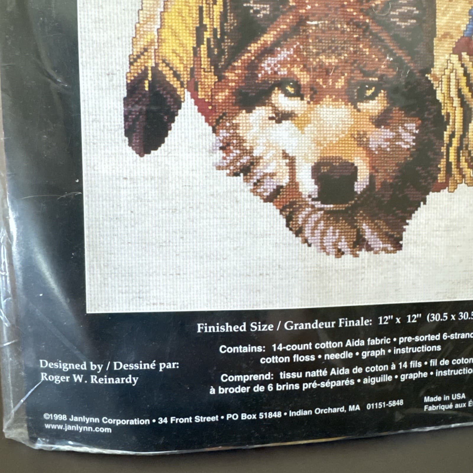 Janlynn Counted Cross Stitch Kit Brother Wolf Dreamcatcher Native Sealed 1998 - Thumbnail 2