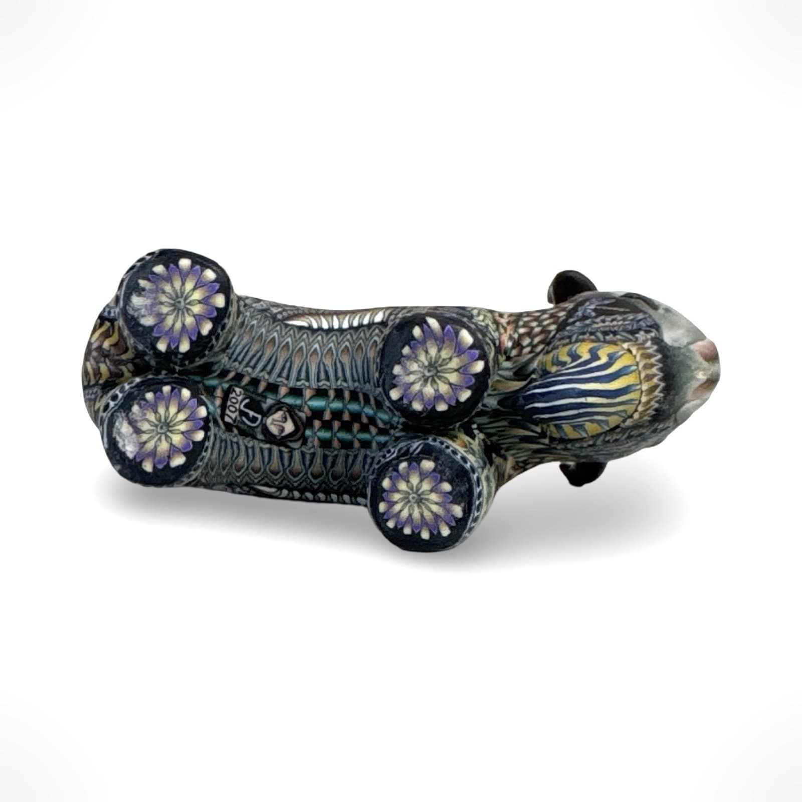 Jon Stuart Anderson Hand Made Polymer Clay 3" Bison, Face Cane Signed 2007 - Thumbnail 6