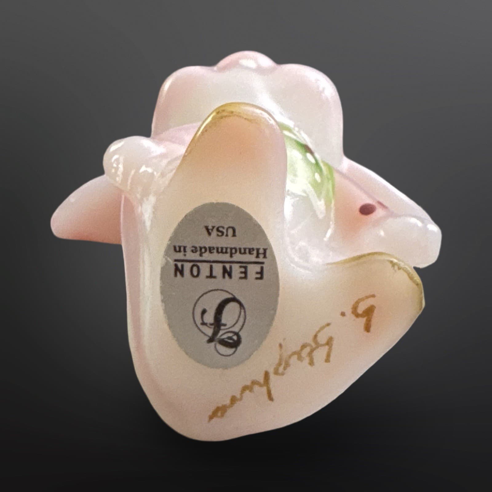 Fenton Glass Hand Painted Rosalene Mouse Figurine Signed S. Stephens - Thumbnail 6