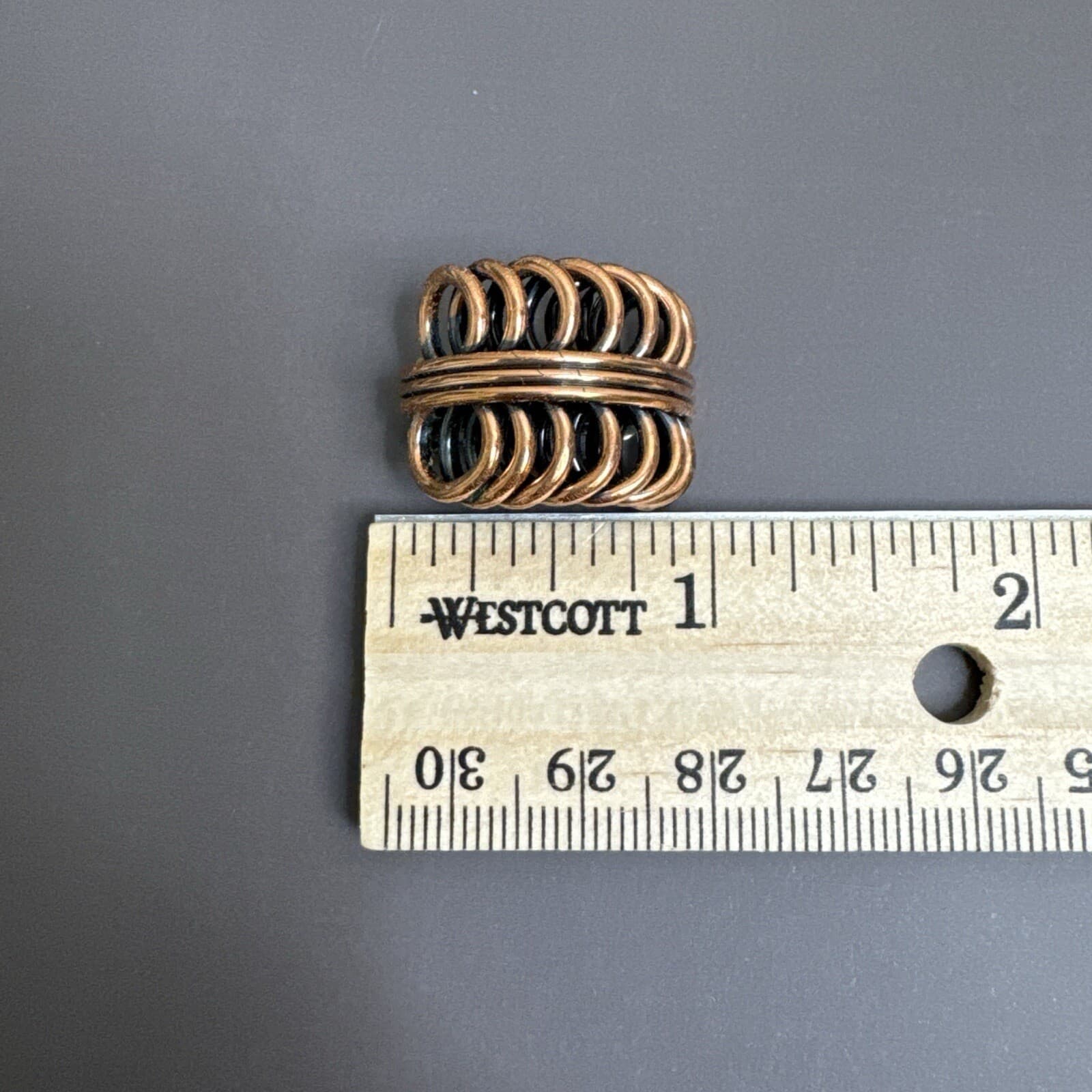 Vintage 1950's Renoir Copper Double Coil Clip On Earrings 1" X 3/4" 20 gm - Thumbnail 3