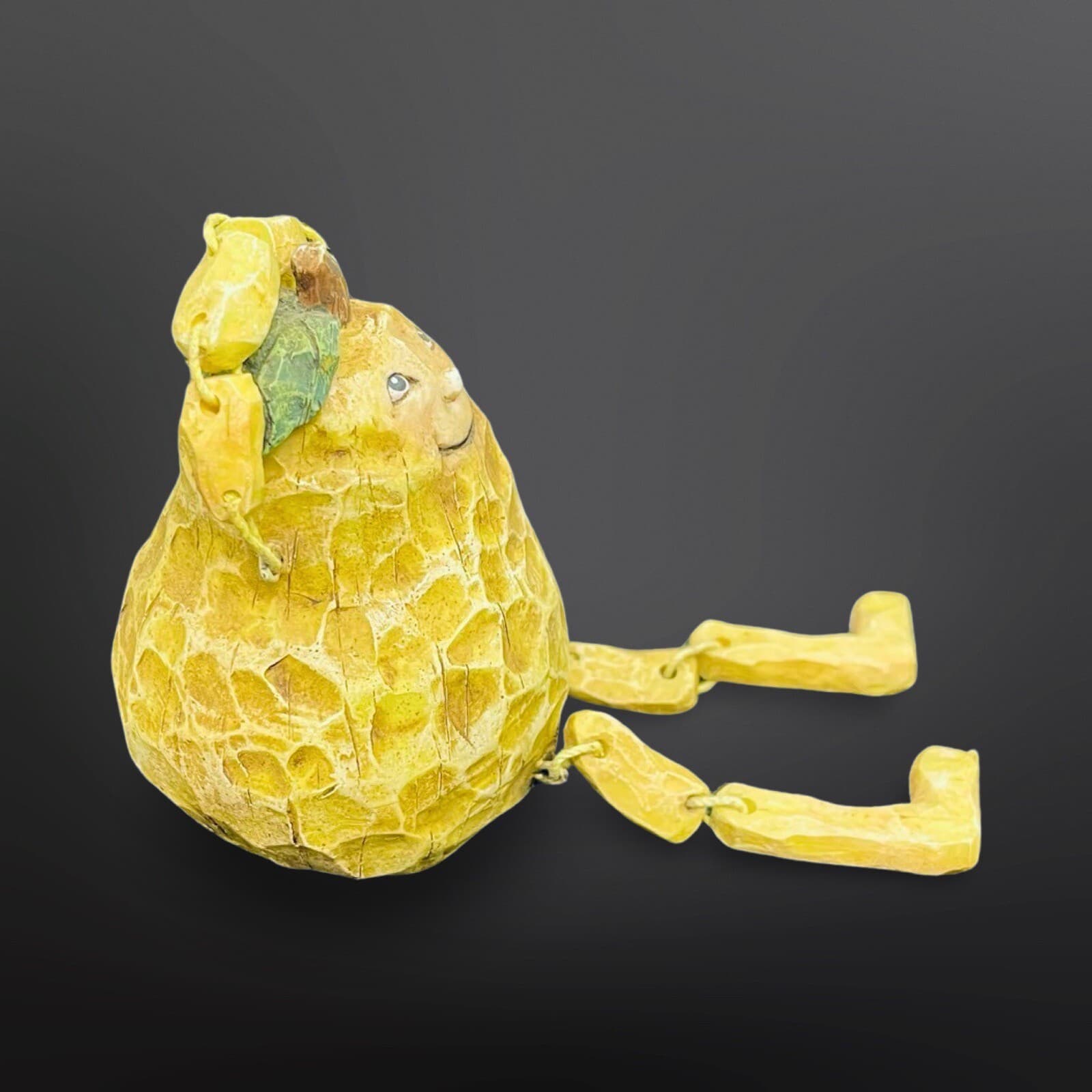 VTG ANTHROPOMORPHIC SHELF SITTER PEAR FIGURINE FRUIT DANGLING ARMS/LEGS - Thumbnail 2