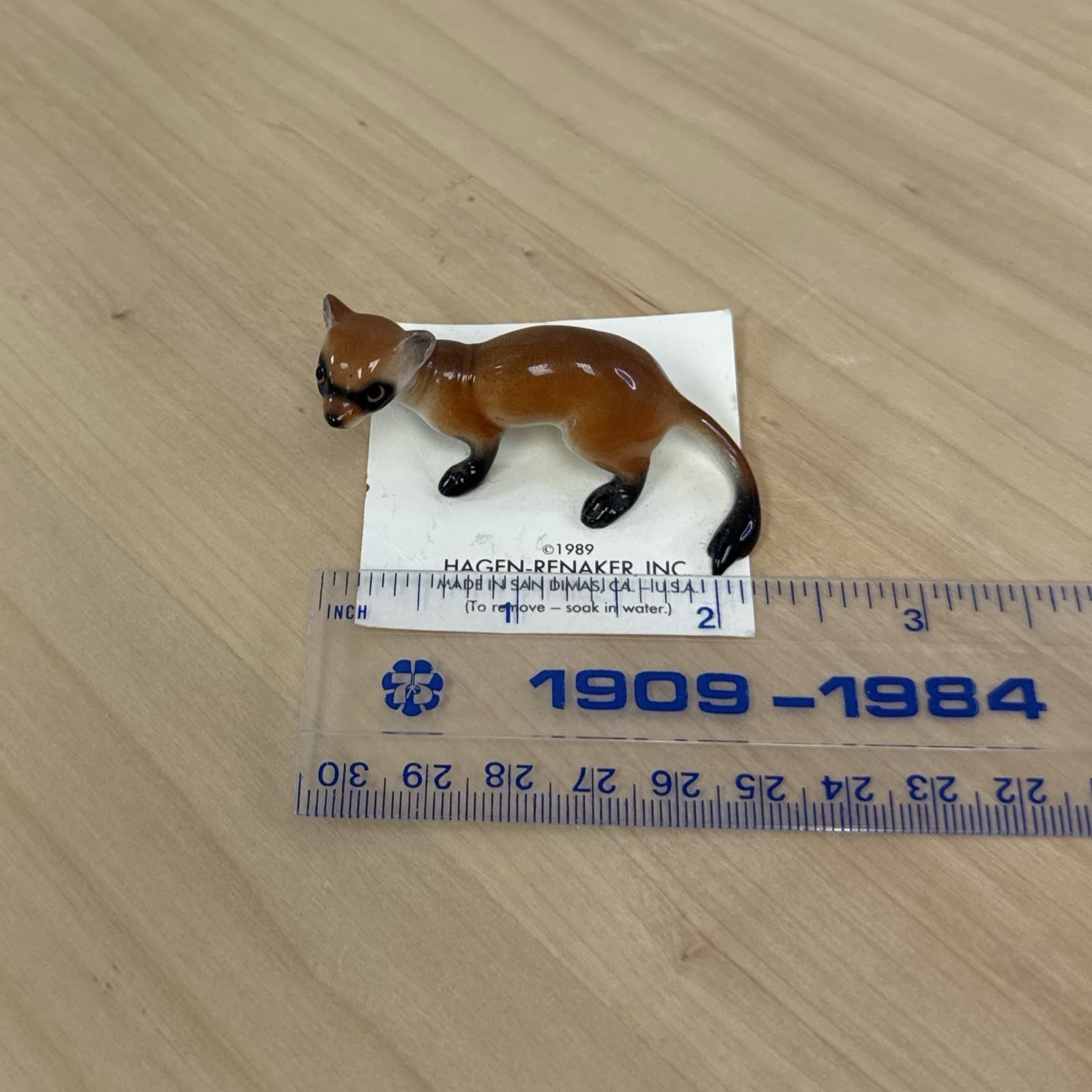 Retired Hagen Renaker Black Footed Ferret On Card 1989 HTF - Thumbnail 7