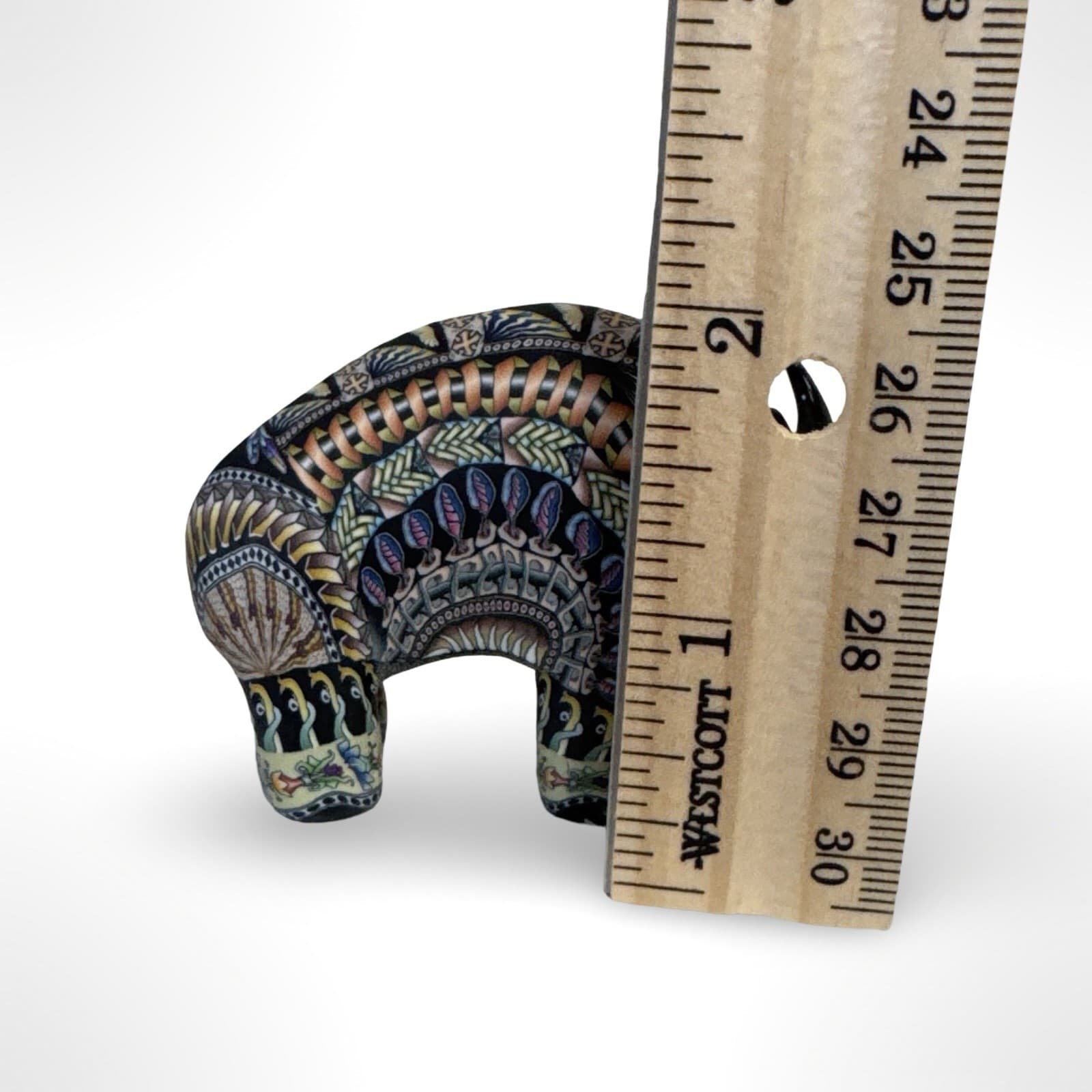 Jon Stuart Anderson Hand Made Polymer Clay 3" Bison, Face Cane Signed 2007 - Thumbnail 9