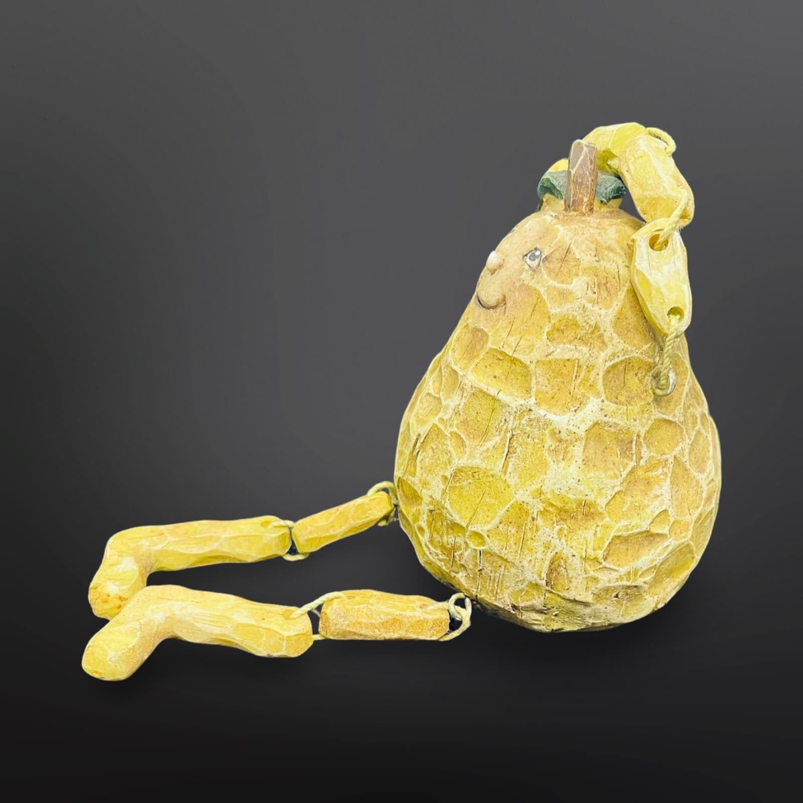 VTG ANTHROPOMORPHIC SHELF SITTER PEAR FIGURINE FRUIT DANGLING ARMS/LEGS - Thumbnail 4