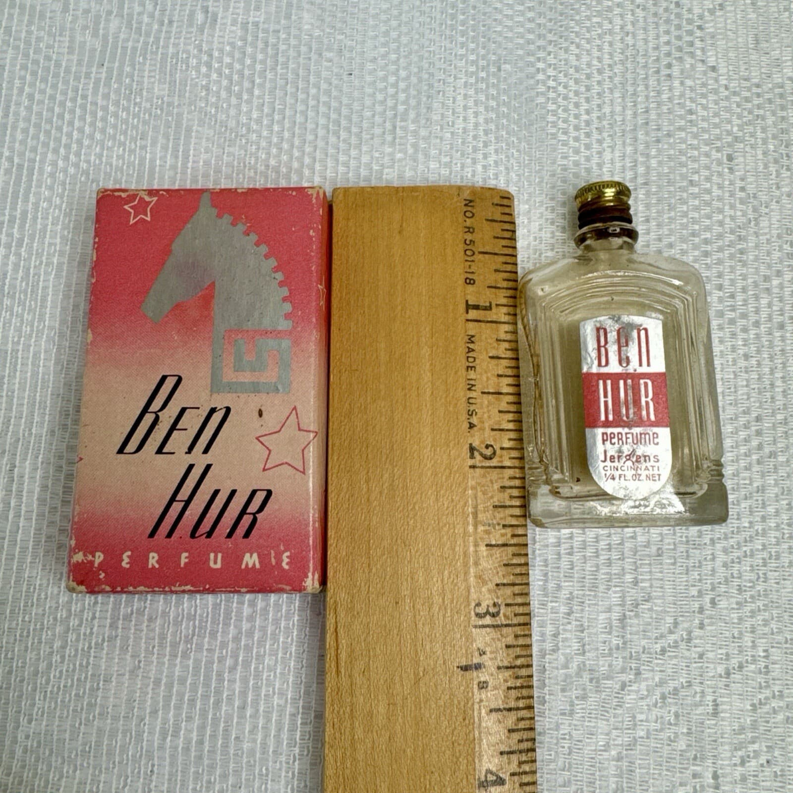 Vintage Ben Hur Perfume Bottle In Pink Horse Head Box RARE - Thumbnail 6
