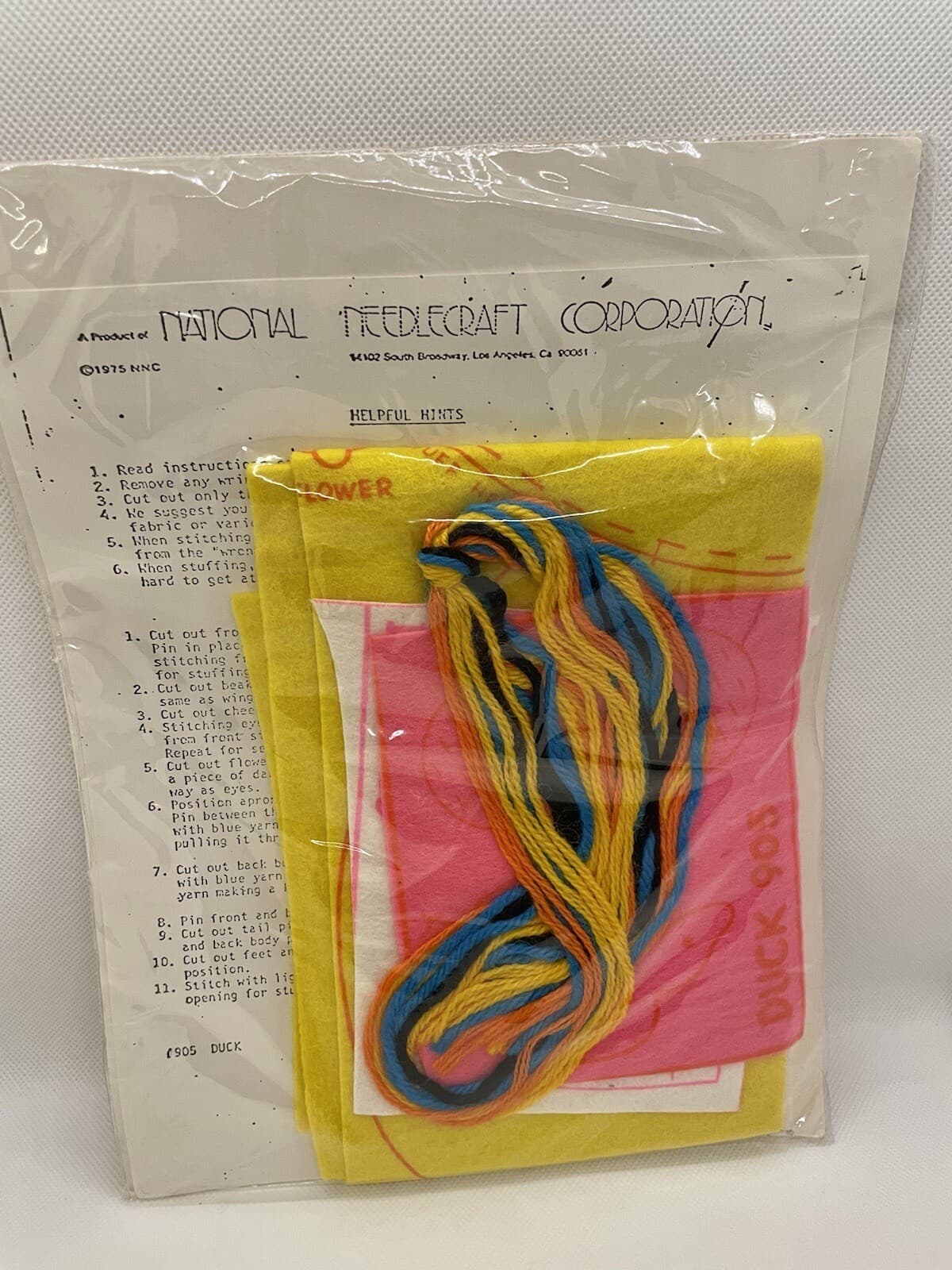 Vtg Quick 'n Easy Cuddle Cushion Kit #905 Duck National Needlecraft Corp 1977 - Thumbnail 2