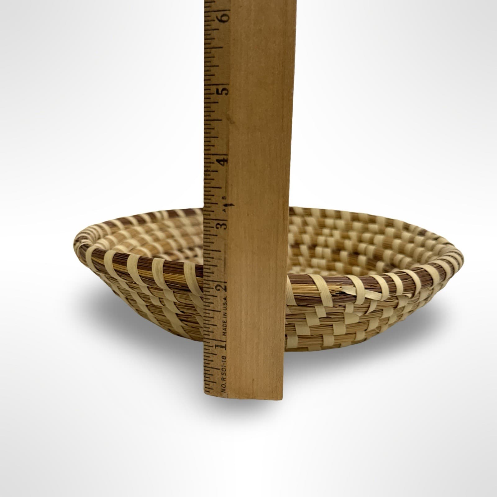Handmade South Carolina Sweetgrass & Pine Needles Gullah Basket Bowl 9” Round - Thumbnail 7