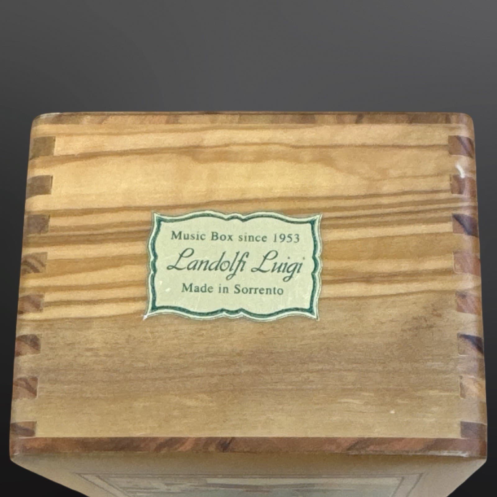 Vtg Landolfi Luigi Sorrento Italy Hand Made Wooden Marquetry Box Playing Cards - Thumbnail 5