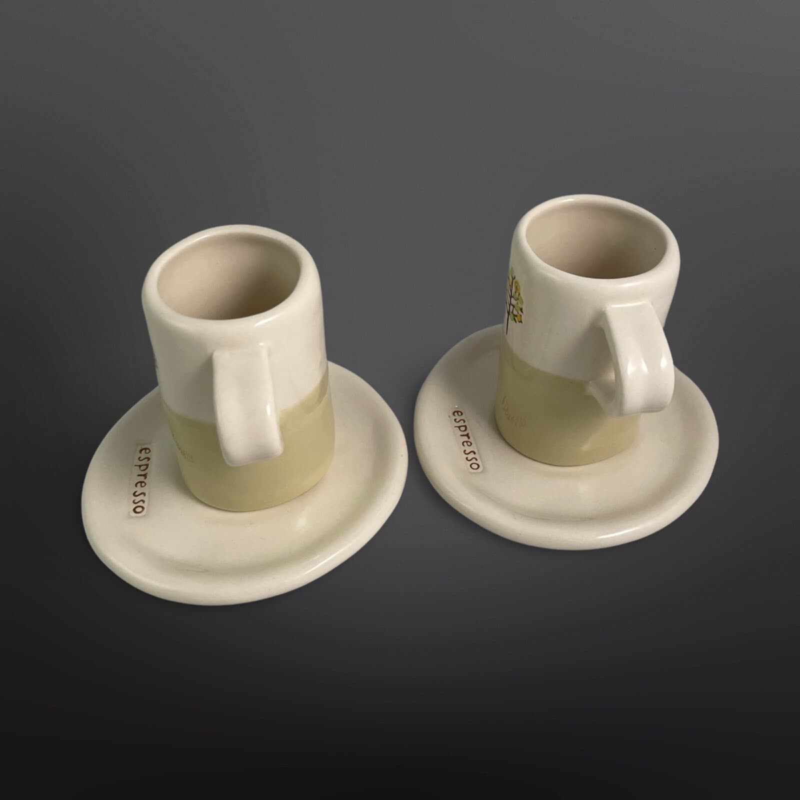 Set of 2 STARBUCKS 2009 Hand-painted Autumn Tree of Life Espresso Cups & Saucers - Thumbnail 2