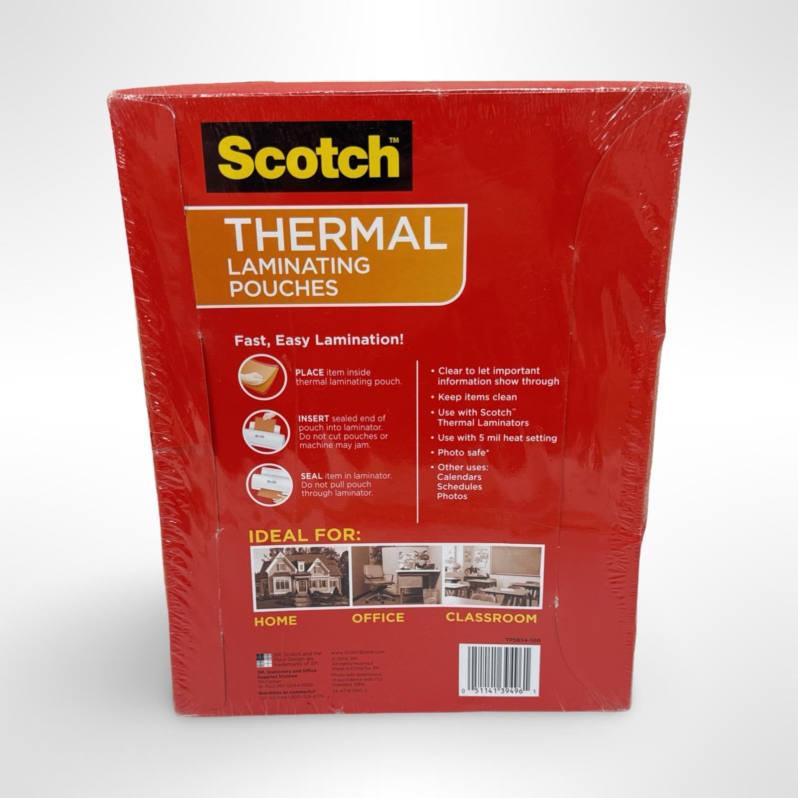 Sealed 3M Letter Size Thermal Laminating Pouches, 5 Mil, 8 1/2 X 11 100 Pouch - Thumbnail 2