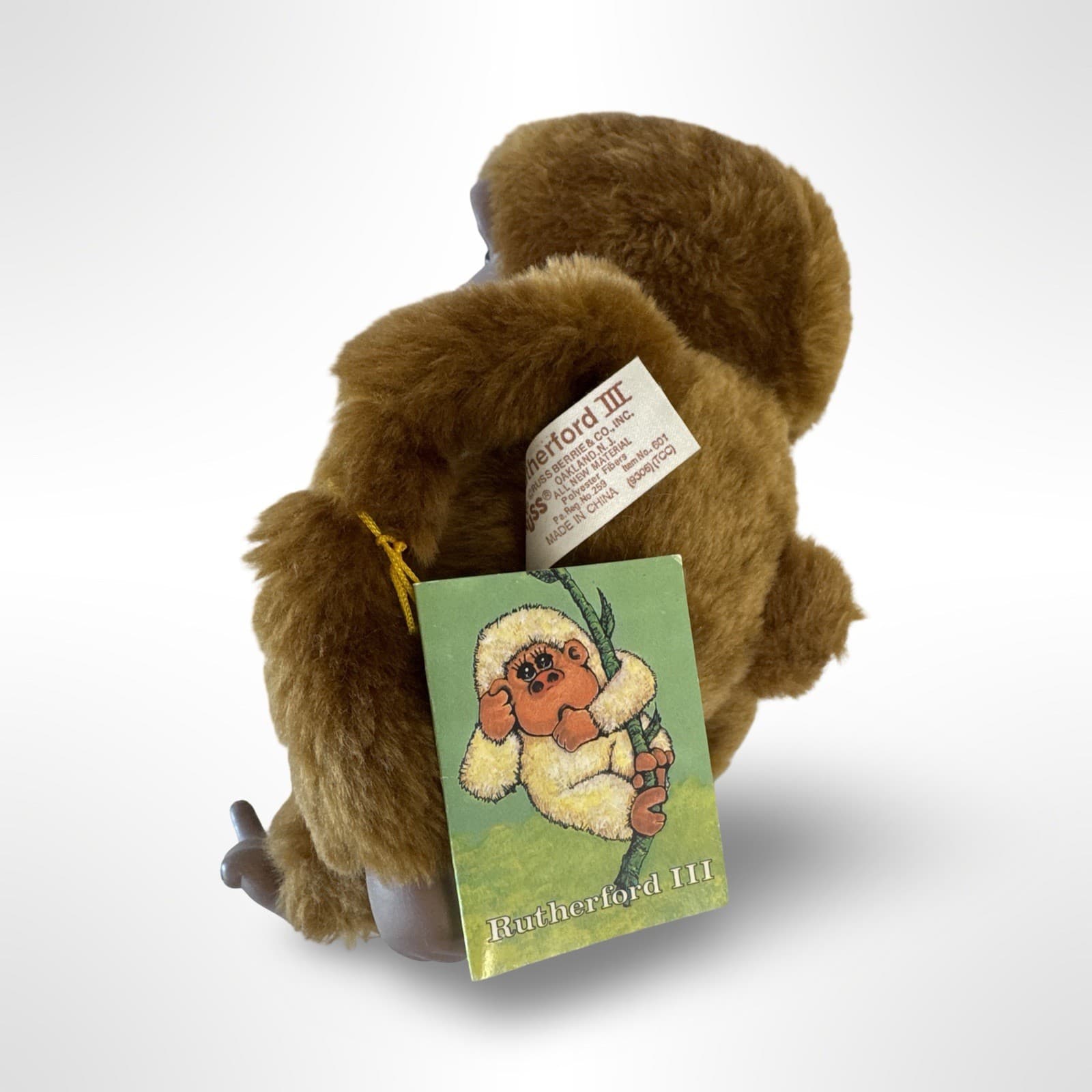 Vintage Russ Berrie Plush Monkey Rutherford III Thumb Sucking Gorilla W/ Tag - Thumbnail 4