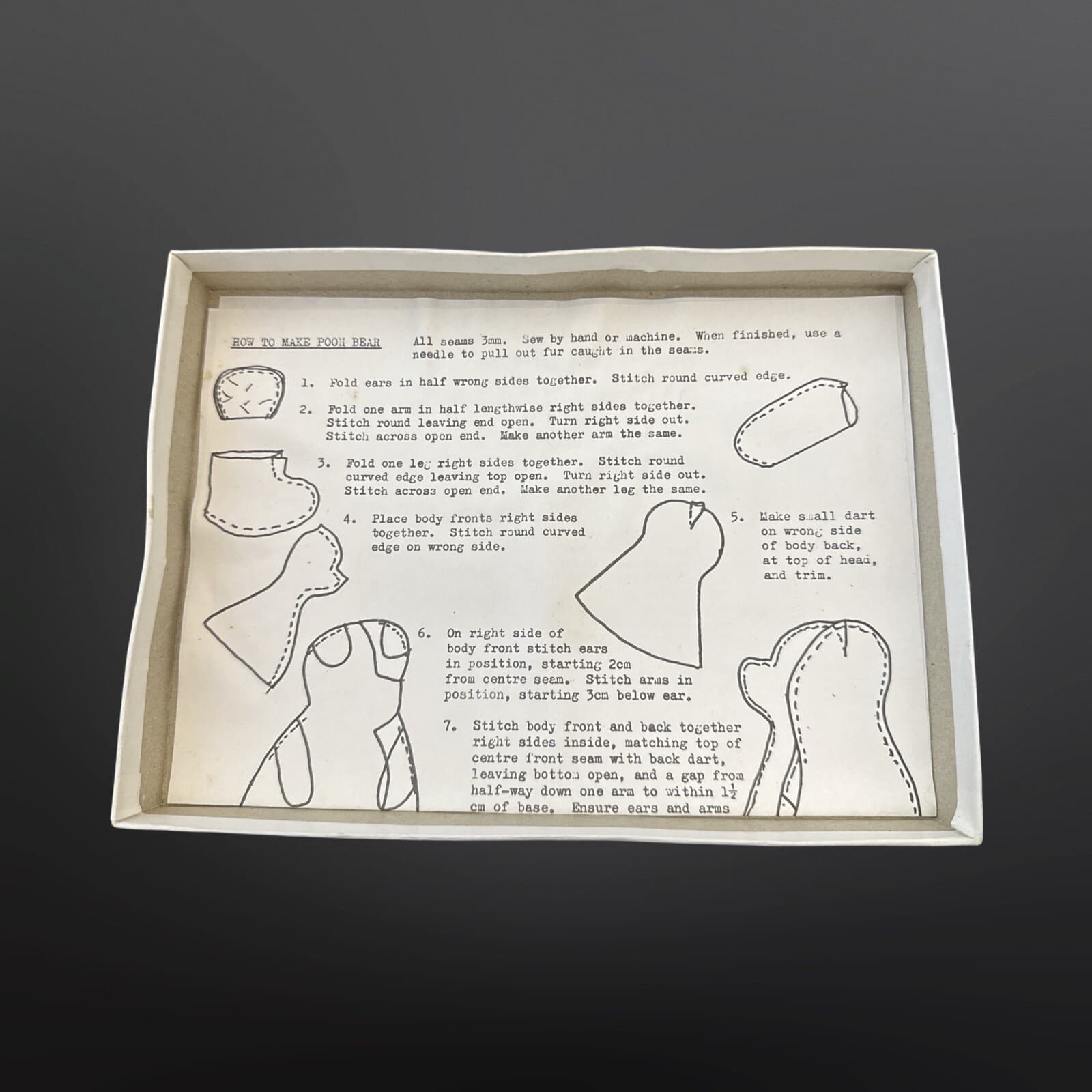 Vintage Open Box NOS John Adams Toys Pooh Kit RARE Winnie The Pooh Plush Kit - Thumbnail 4