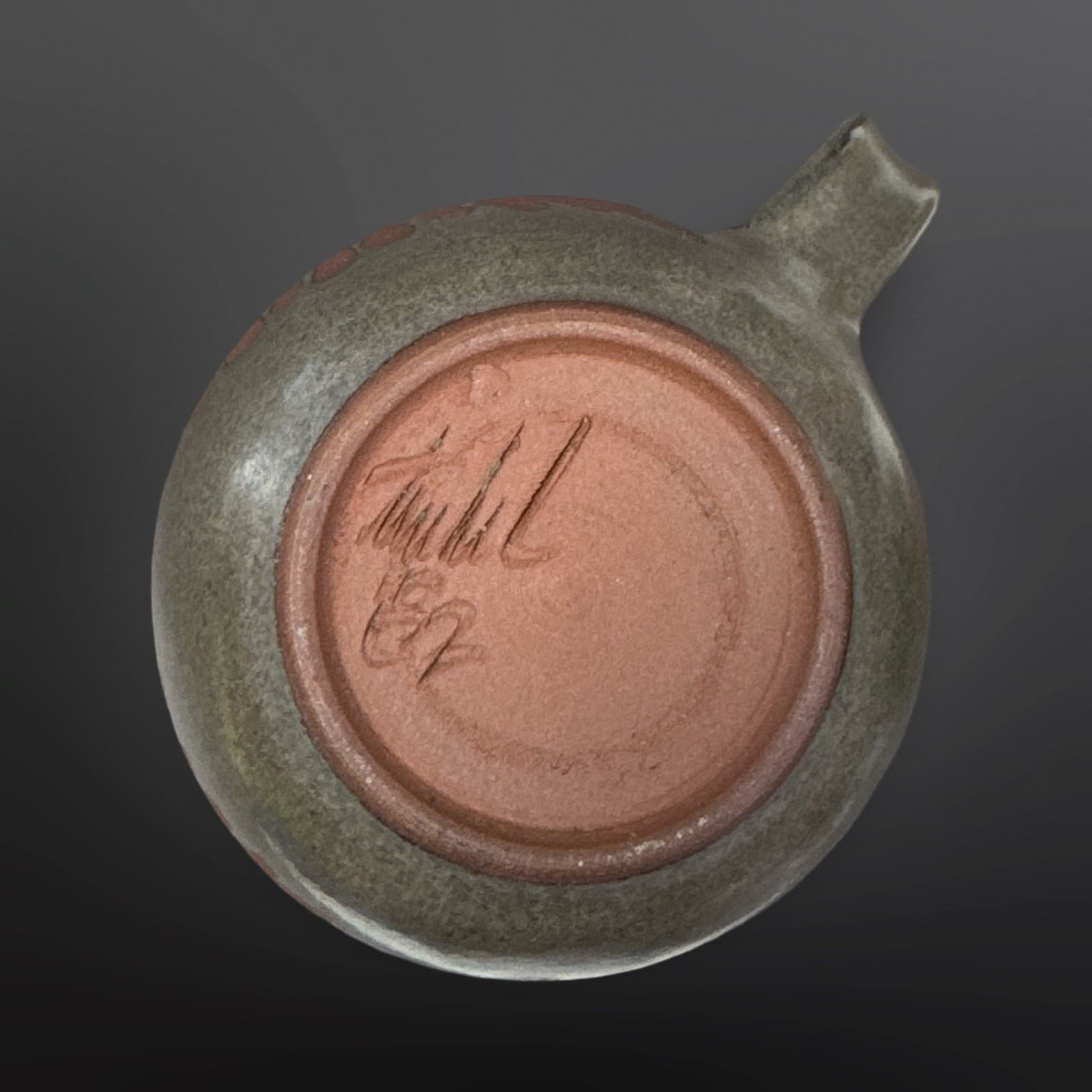 Vintage 1982 MARNI TURKEL Studio Pottery Small Pitcher Glaze Over Red Clay - Thumbnail 6