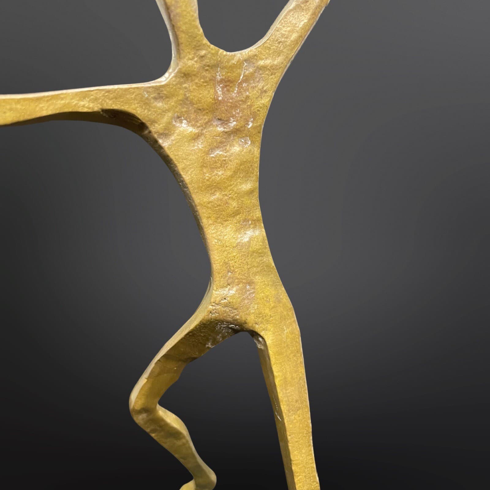 Bronze Patina Steel Metal Family Sculpture Father, Mother and Child - Thumbnail 6