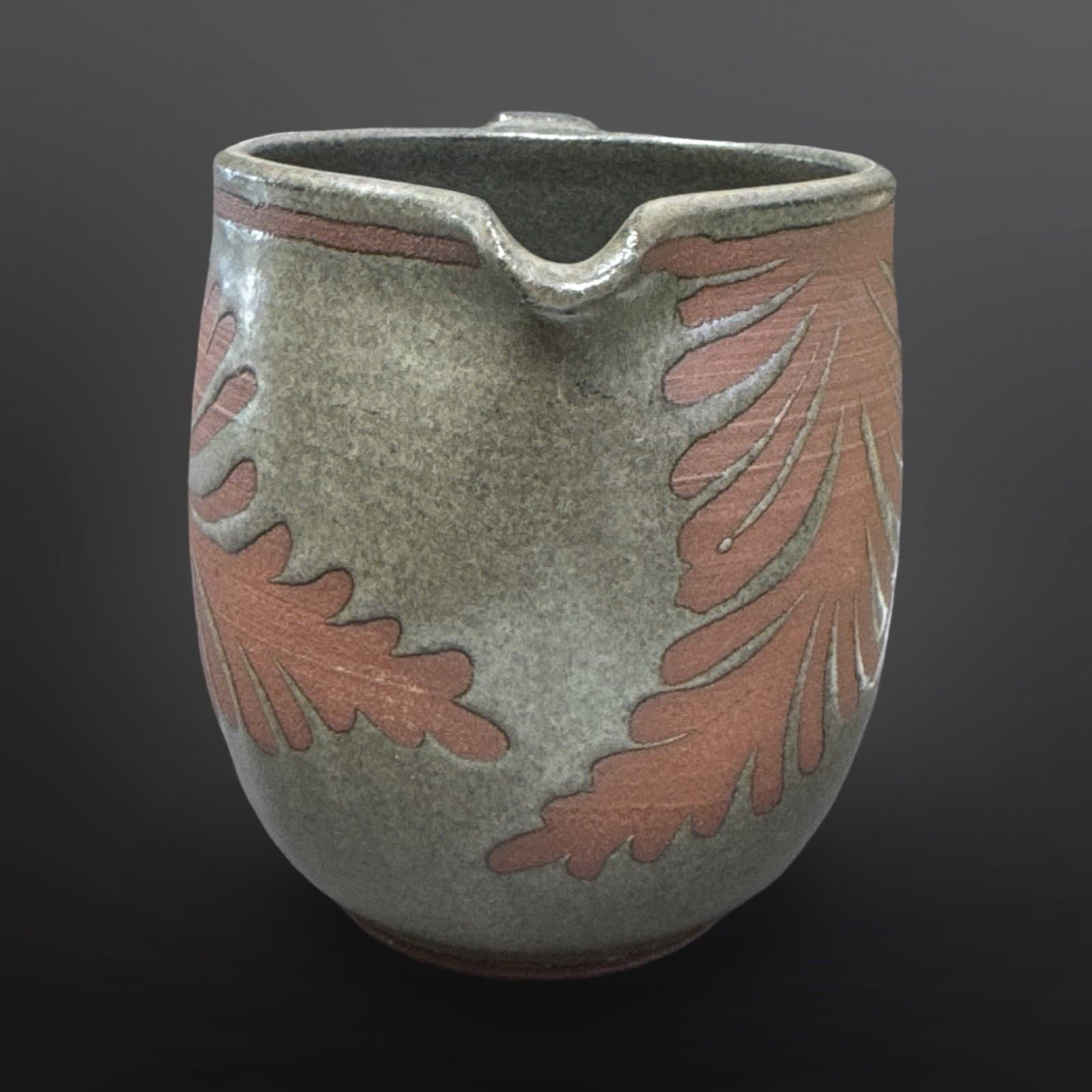 Vintage 1982 MARNI TURKEL Studio Pottery Small Pitcher Glaze Over Red Clay - Thumbnail 2