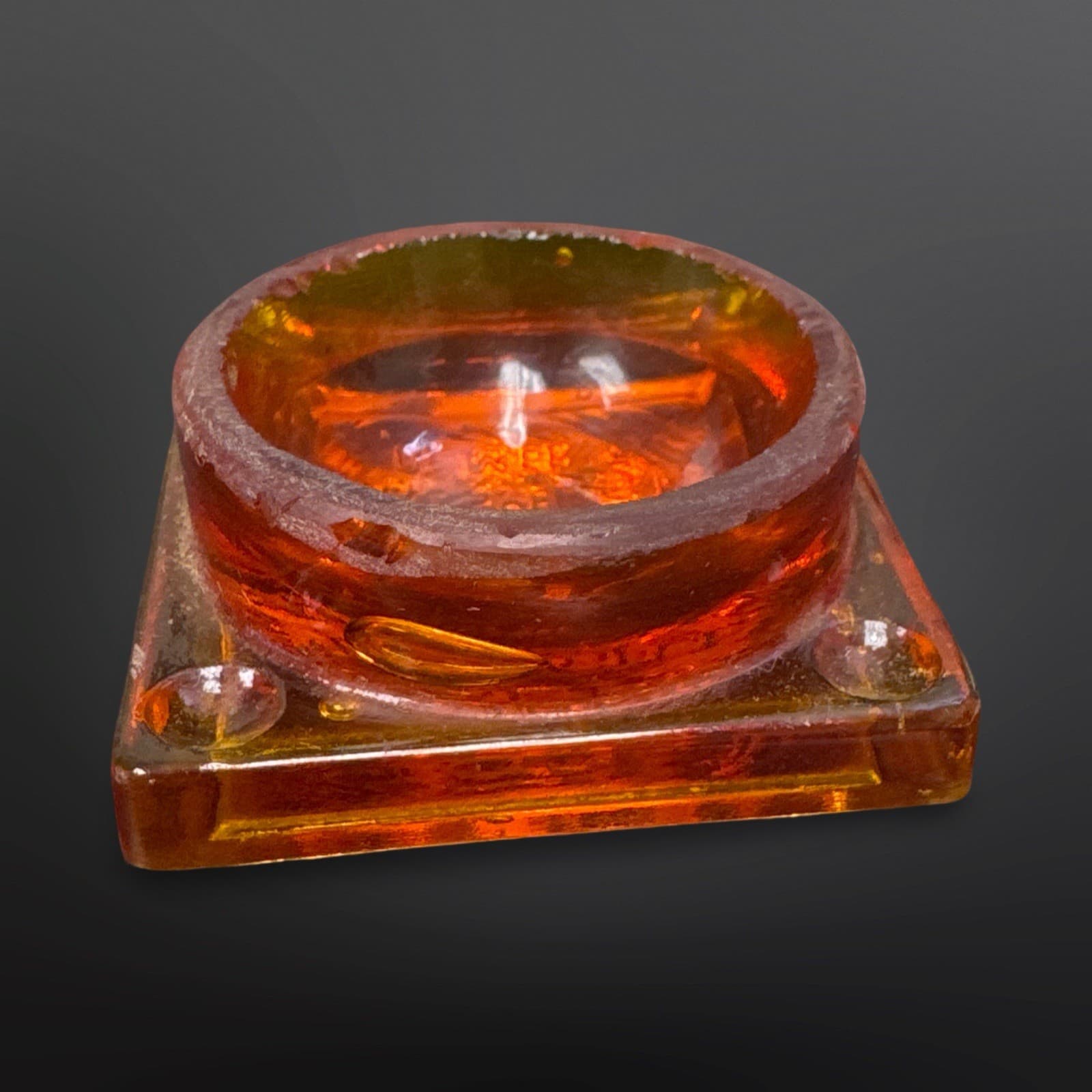 Vintage Amberina Cadmium Glass Young Dental Co Dentist Tool UV Glows- Rare - Thumbnail 5
