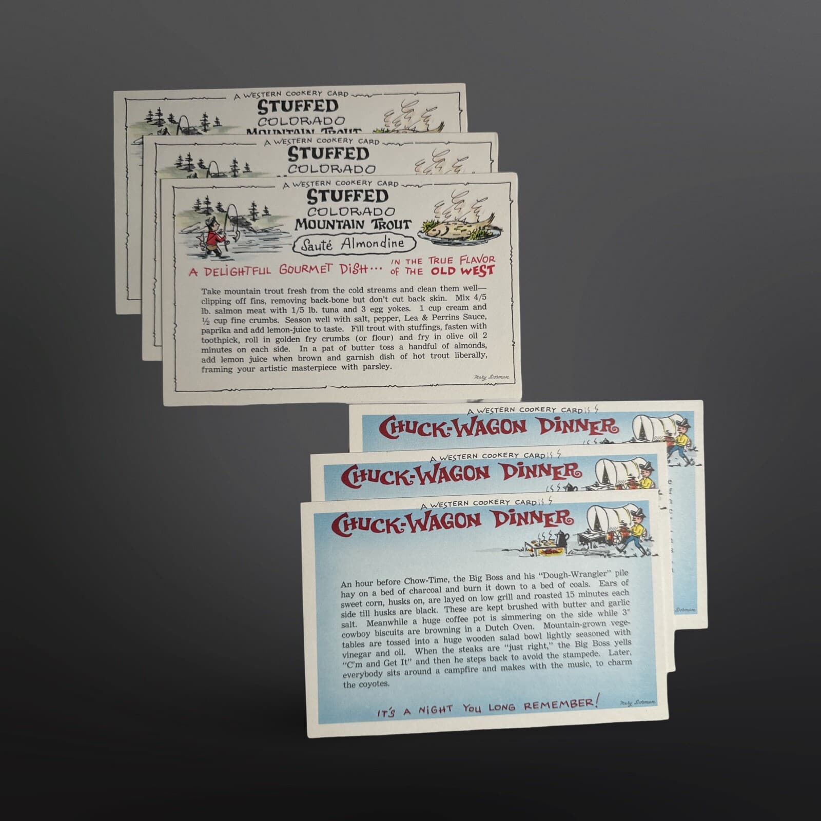 Vintage Western Postal-Note Cookery Cards Mary Dorman Silly Recipe Postcards - Thumbnail 7