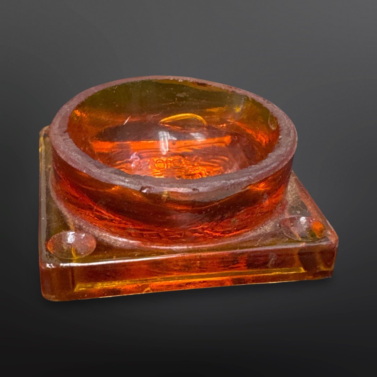 Vintage Amberina Cadmium Glass Young Dental Co Dentist Tool UV Glows- Rare - Thumbnail 3