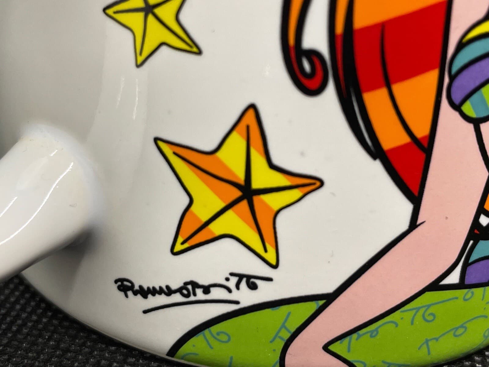 Disney Romero Britto Little Mermaid Mug Ariel Flounder Pop Art Disneyana - Thumbnail 7