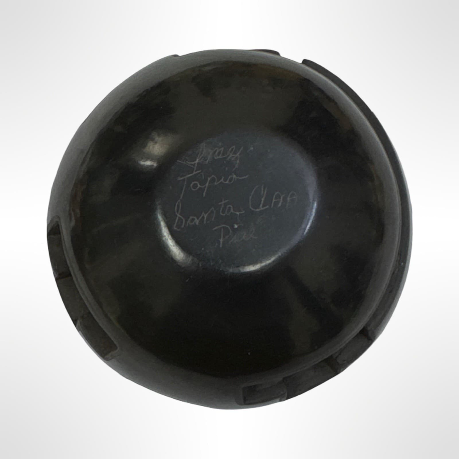 Inez Tapia Native American Small Blackware Pot Santa Clara Pottery - 3” - Thumbnail 6