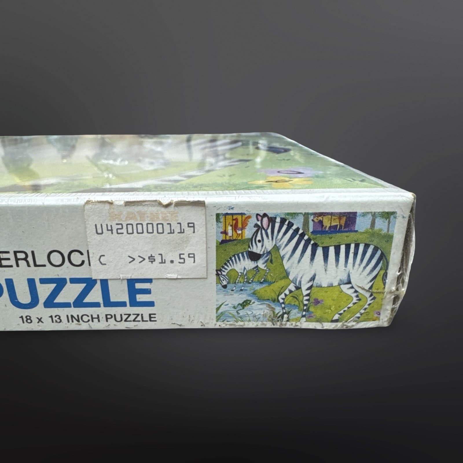 NEW Vintage Jaymar Oo-Zoo 100pc Zebras Interlocking Picture Puzzle SEALED - Thumbnail 3