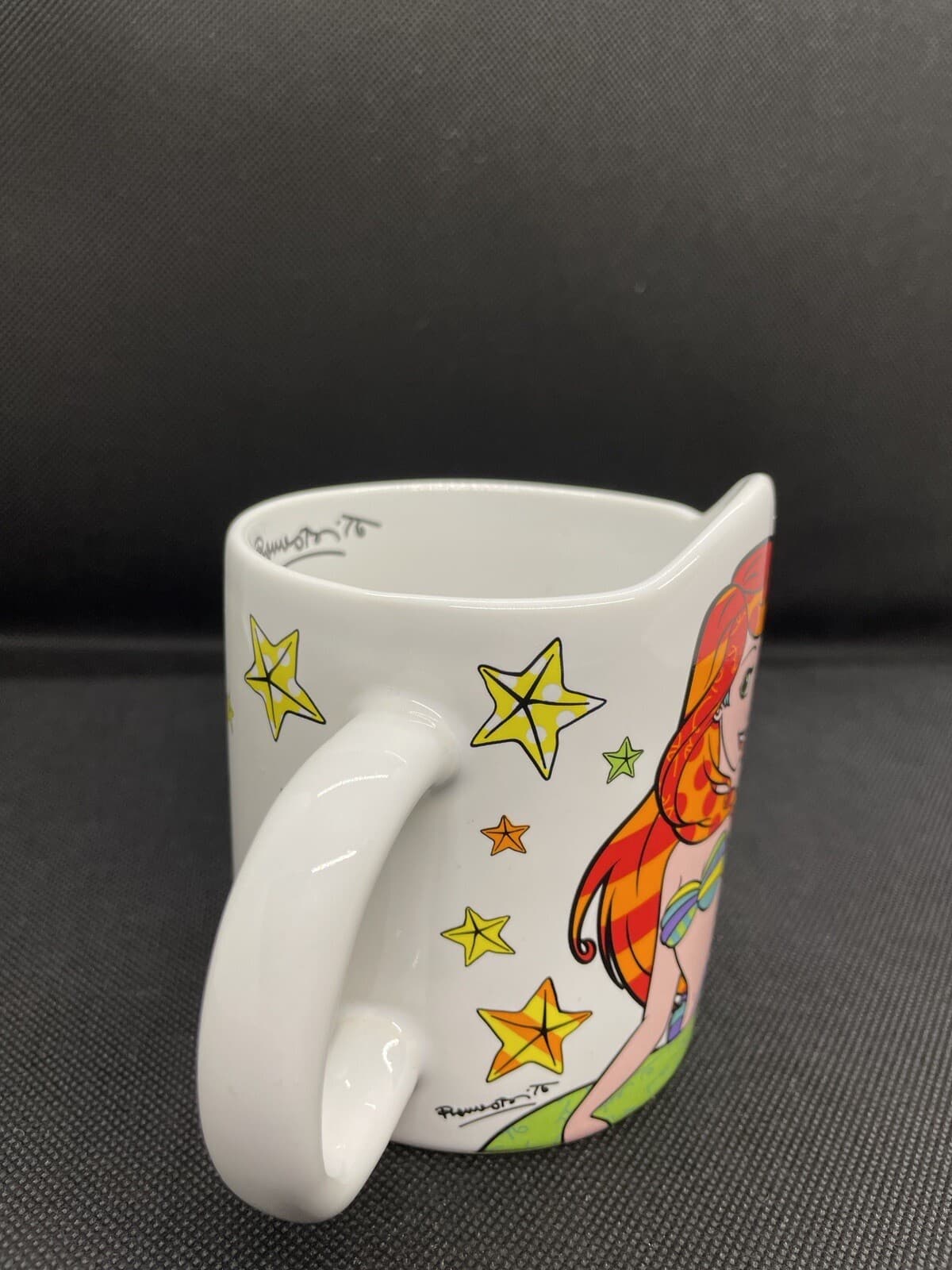 Disney Romero Britto Little Mermaid Mug Ariel Flounder Pop Art Disneyana - Thumbnail 4