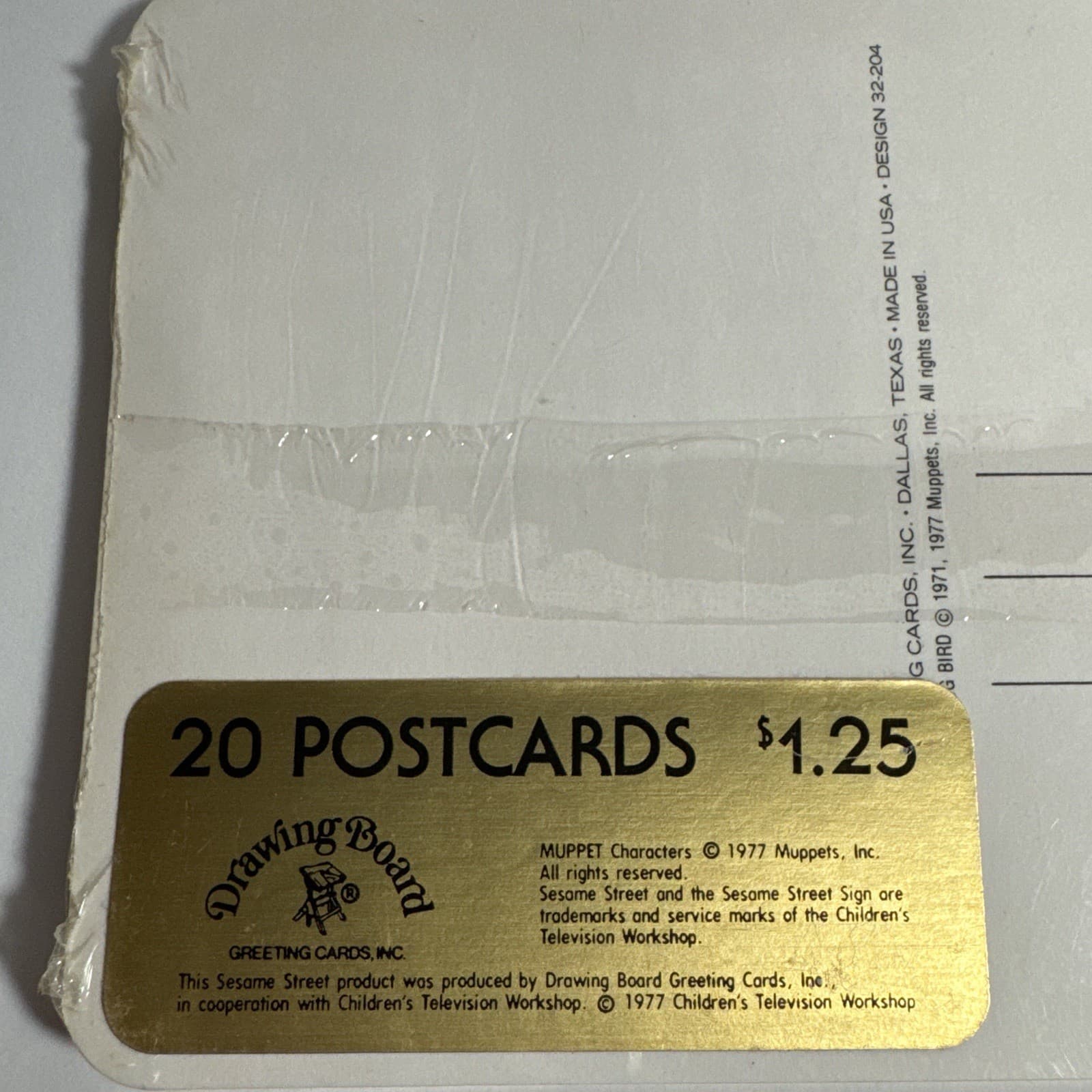 Vintage 20 Sealed Big Bird Postcards: Sesame Street 1977 NOS - Thumbnail 3