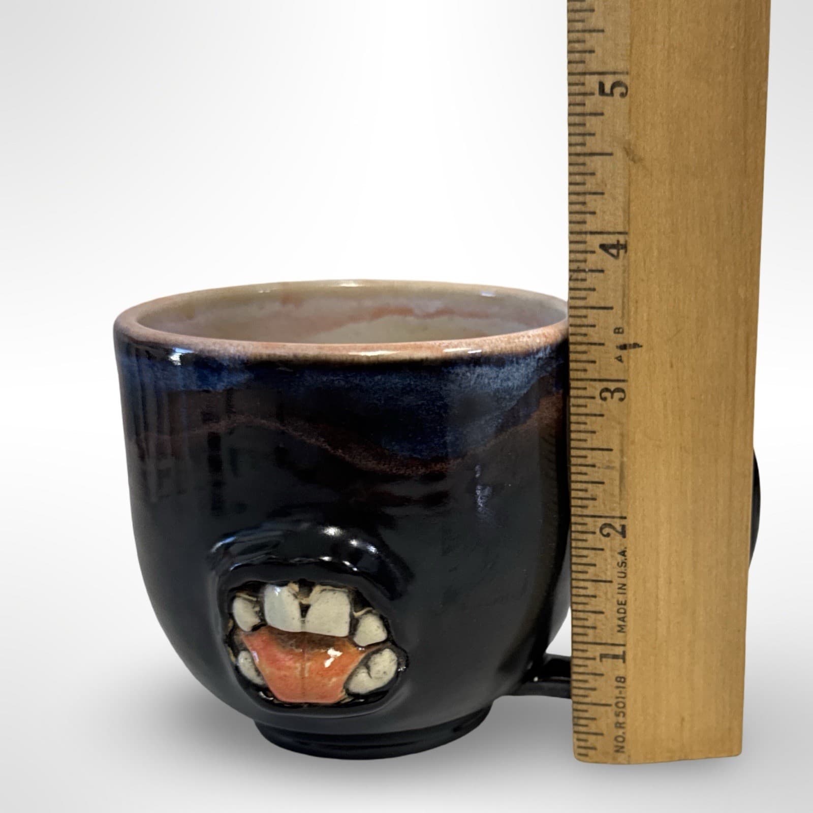 Katnap Studio Pottery Mouthy Mug Handmade Pottery Signed 2022 - Thumbnail 8