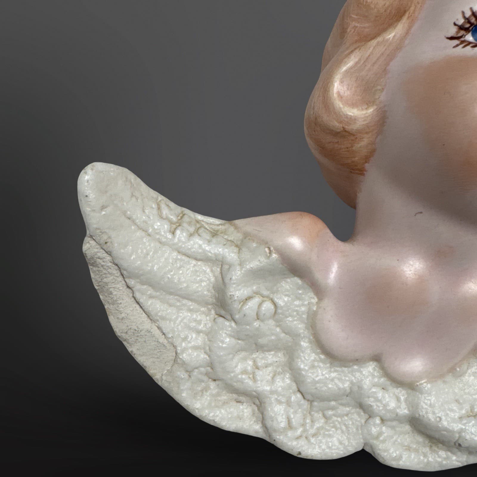 Vintage Hand Painted Ceramic Cherub/ Angel Wall Hangings Set Of 3 - Thumbnail 6
