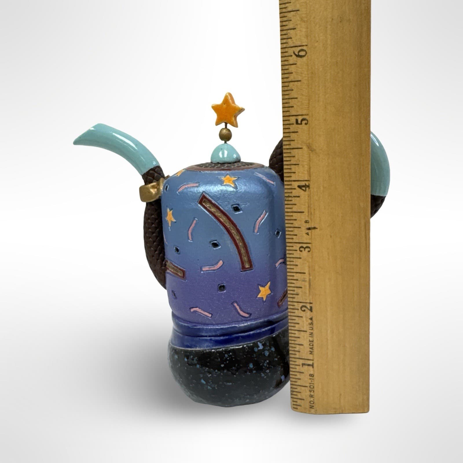 Beverly Saito Pottery Whimsical Teapot Sculpture - Signed - 5.5” Tall - Thumbnail 8