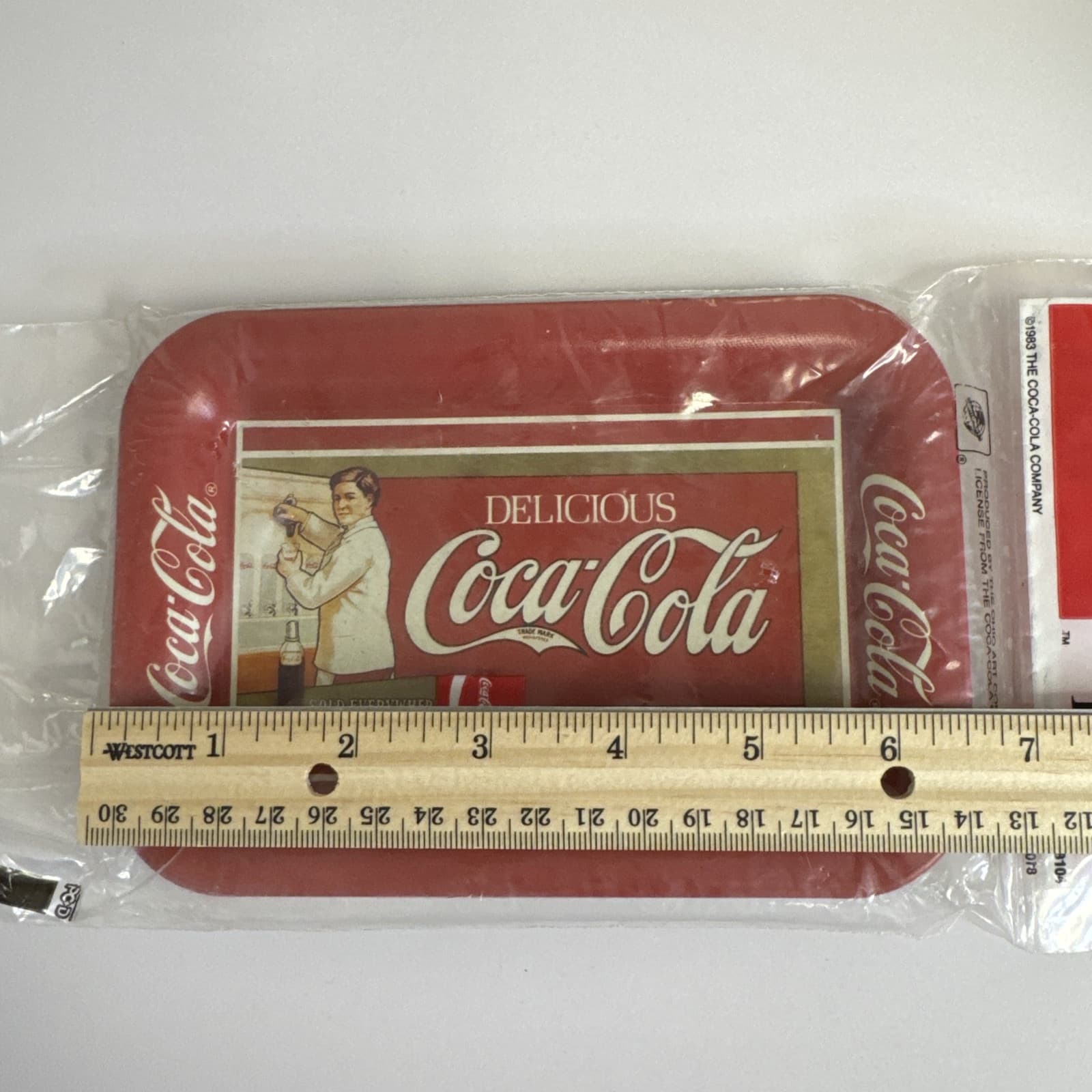 Vintage COCA- COLA CHANGE TRAYS 3 Different Designs Sealed NOS Tin Metal 1983 - Thumbnail 4