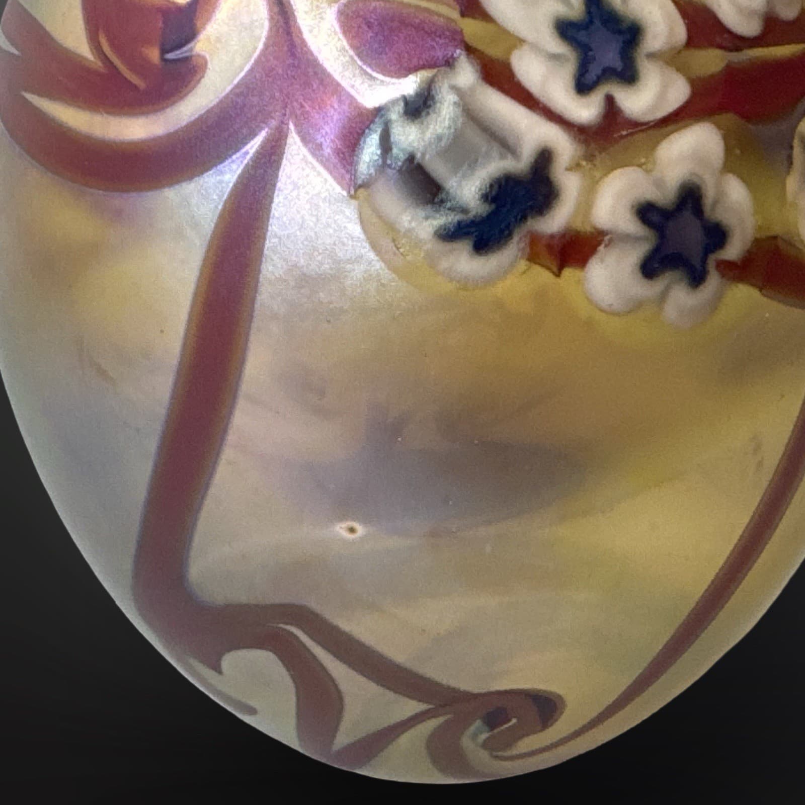 Vintage 1996 Robert Eickholt Art Glass Purple Iridescent Flower Perfume Bottle - Thumbnail 9