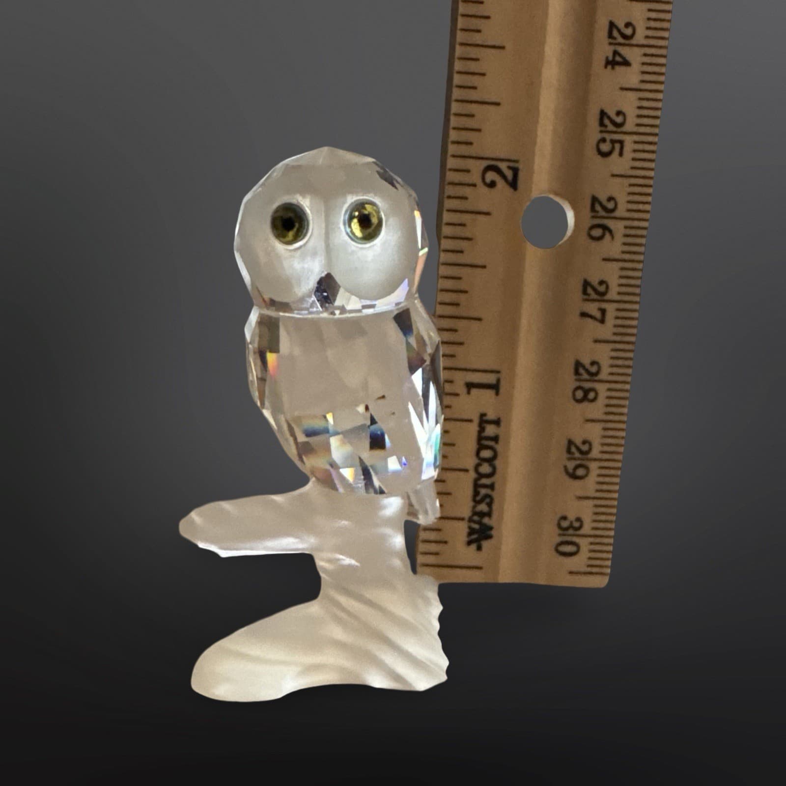 Swarovski Crystal Figurine Owl on Frosted Branch 119442 “Up In The Trees” - Thumbnail 7