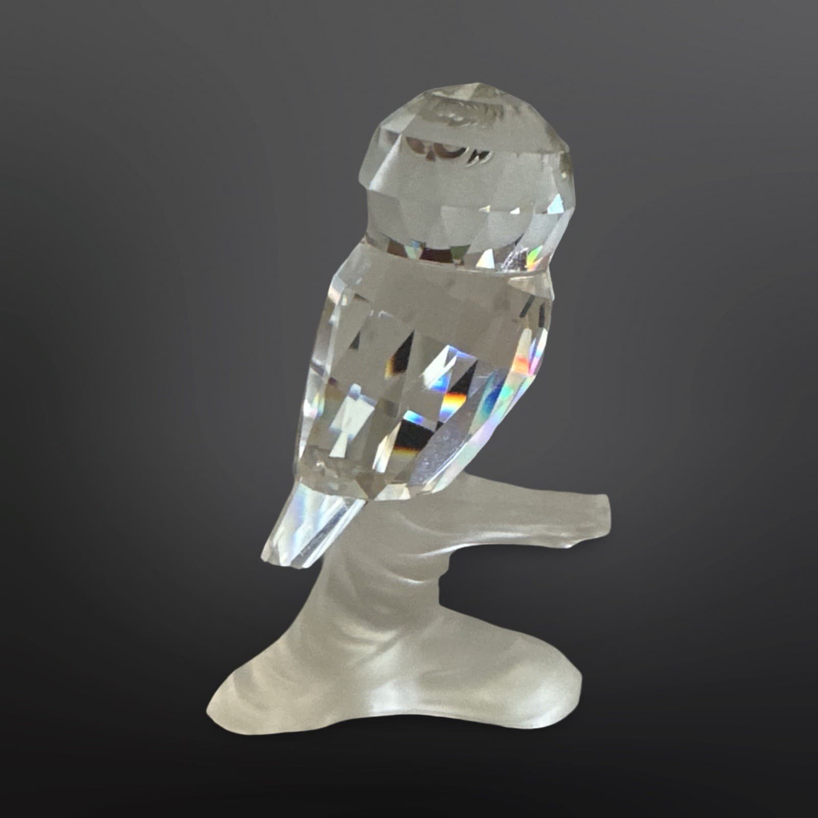Swarovski Crystal Figurine Owl on Frosted Branch 119442 “Up In The Trees” - Thumbnail 3