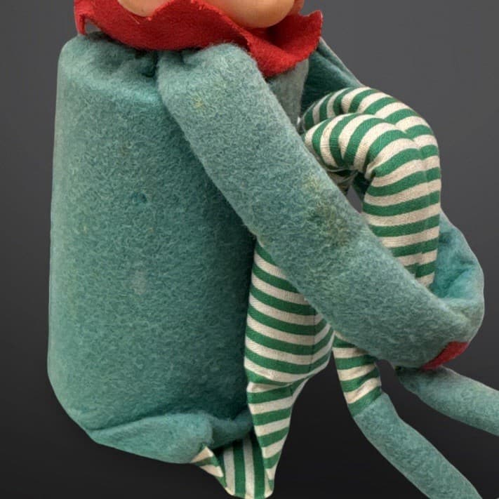 Vintage Knee Hugger Noisemaker Elf Shelf Sitter With Chime Bell Body Large HTF - Thumbnail 11