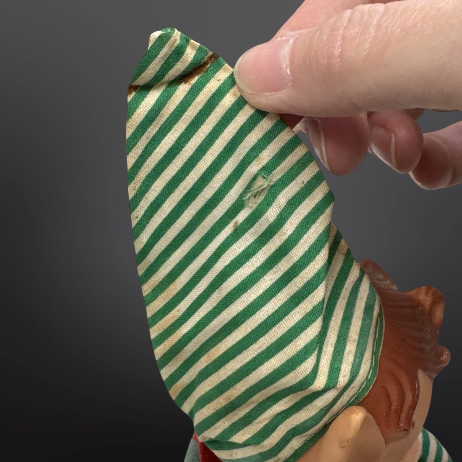 Vintage Knee Hugger Noisemaker Elf Shelf Sitter With Chime Bell Body Large HTF - Thumbnail 8