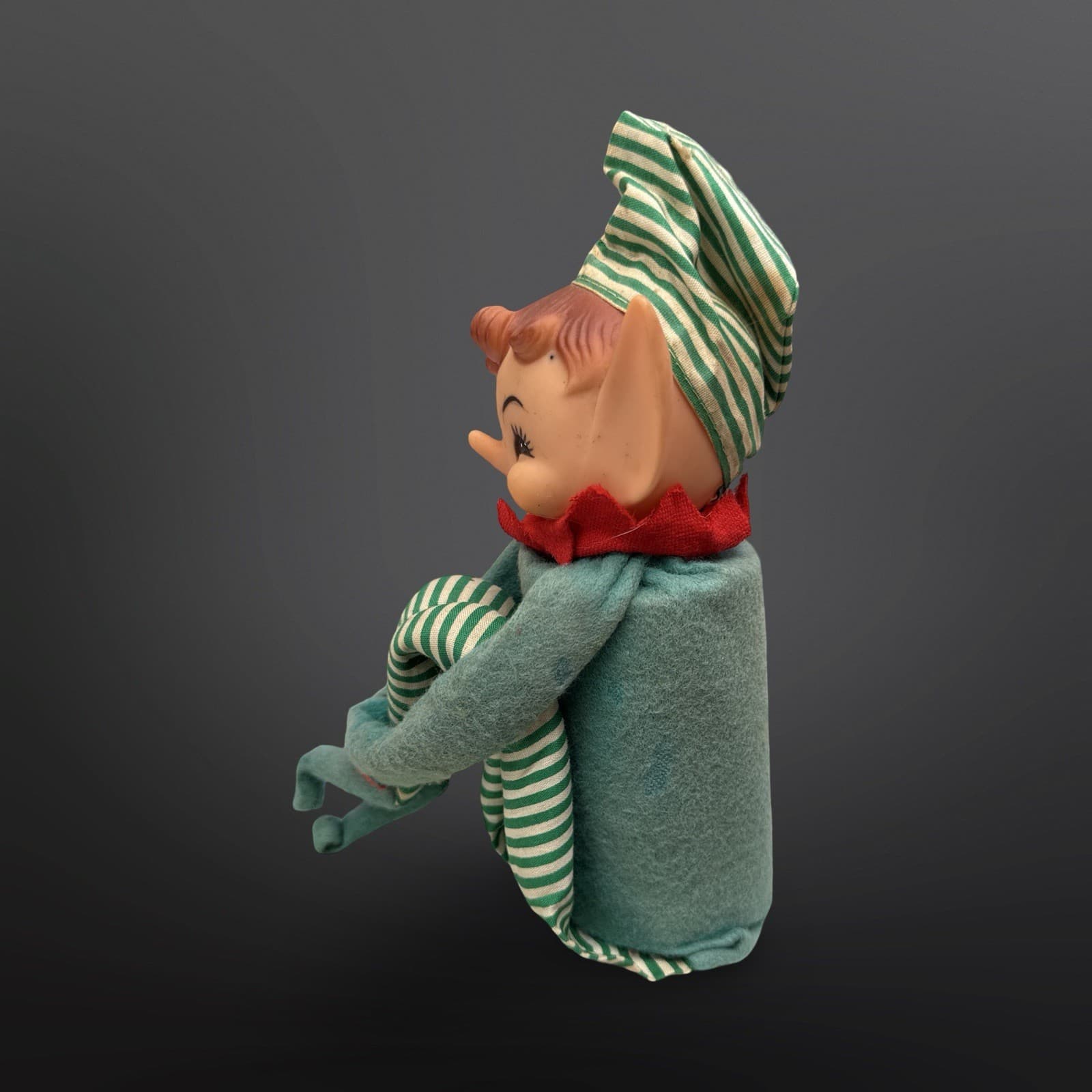 Vintage Knee Hugger Noisemaker Elf Shelf Sitter With Chime Bell Body Large HTF - Thumbnail 4