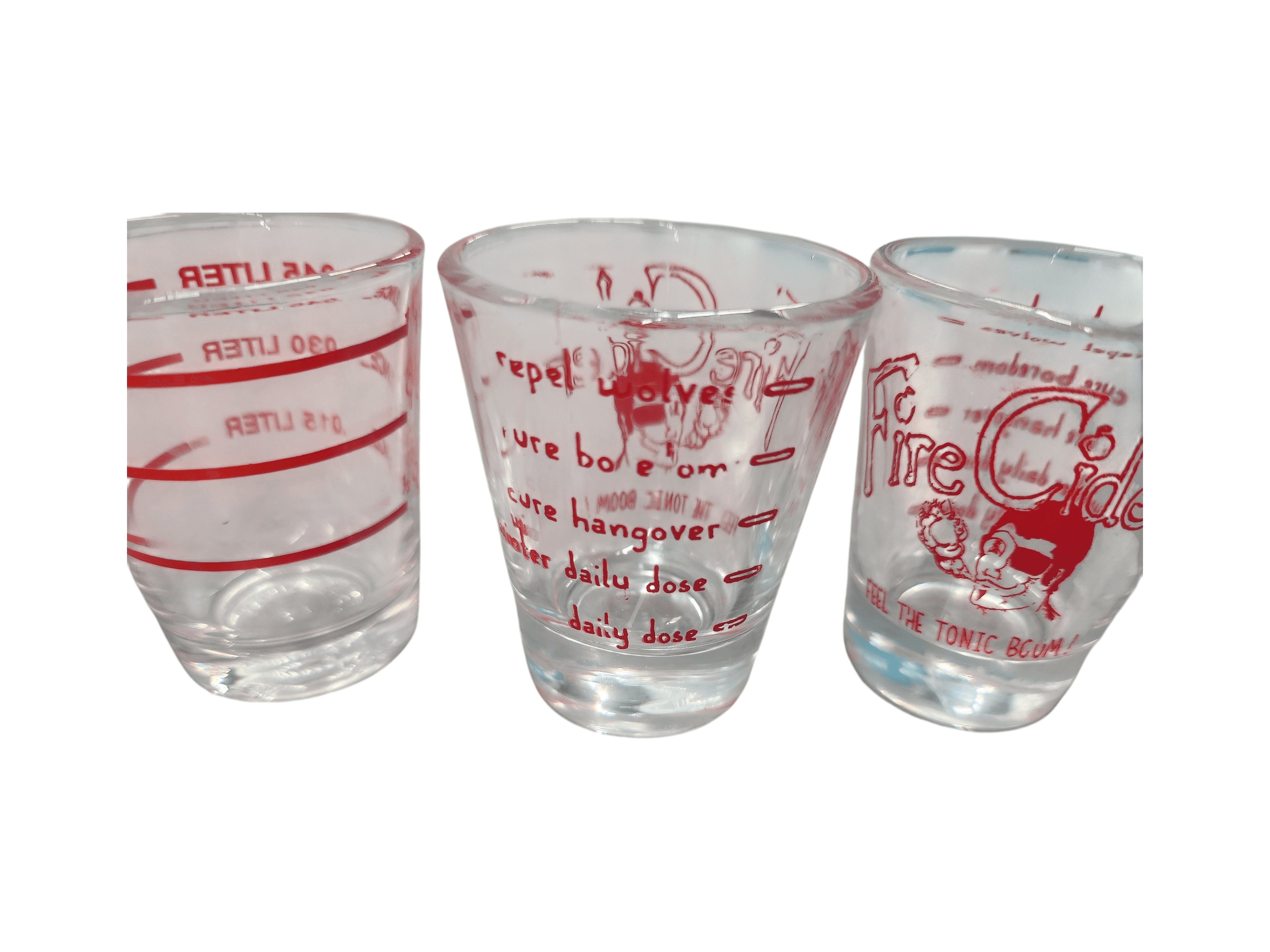 Fire Cider Shot Glass Set of 3 with Measurement Markings